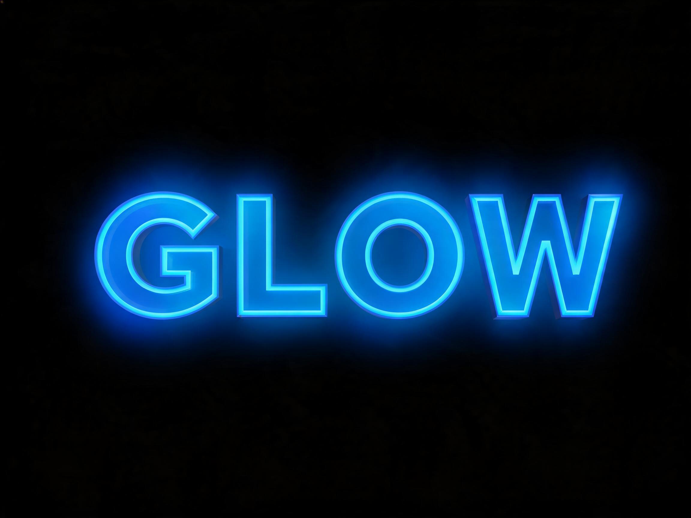 3D Neon Glow AI font effect image