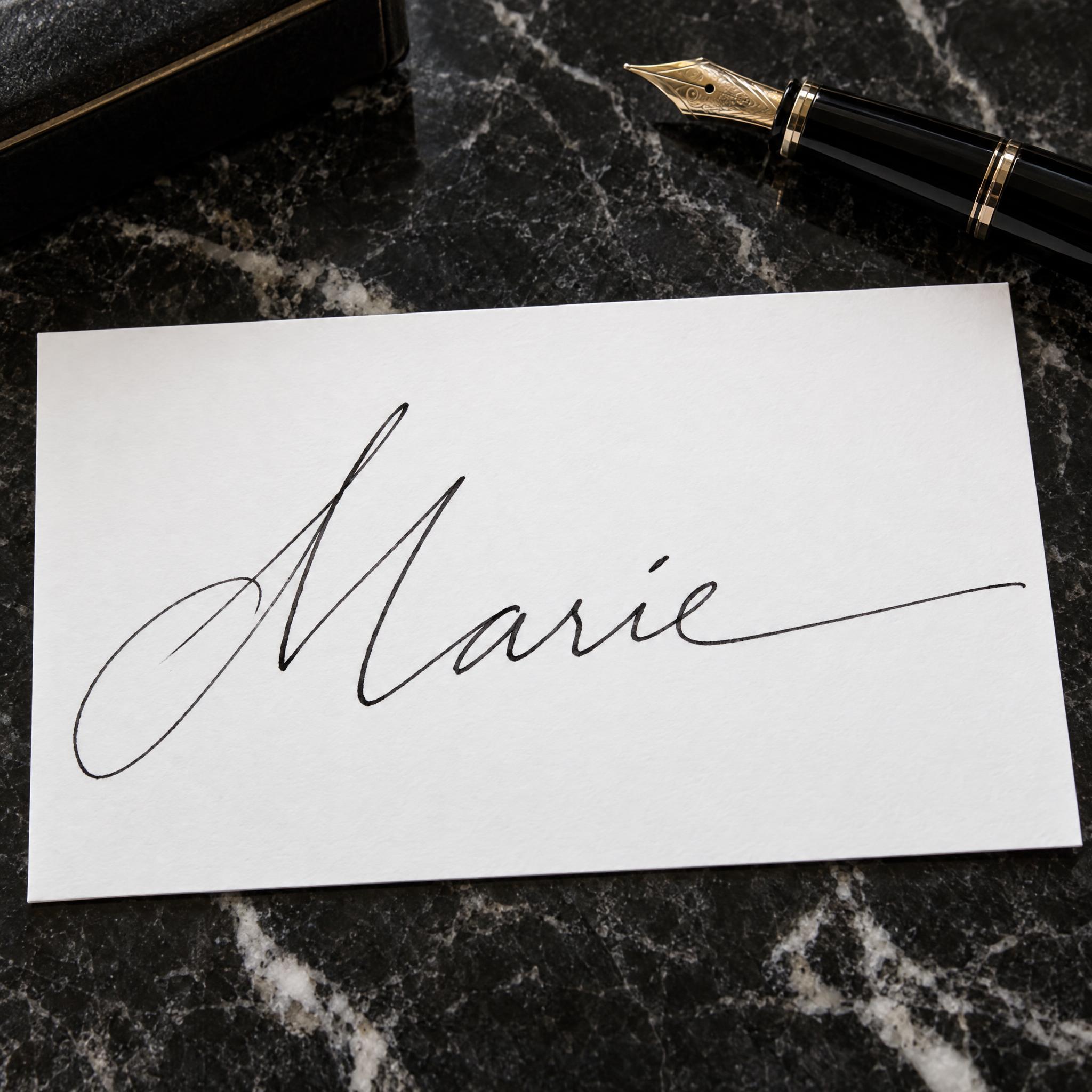 Autogramm-Schrift KI-Schrift Beispielbild