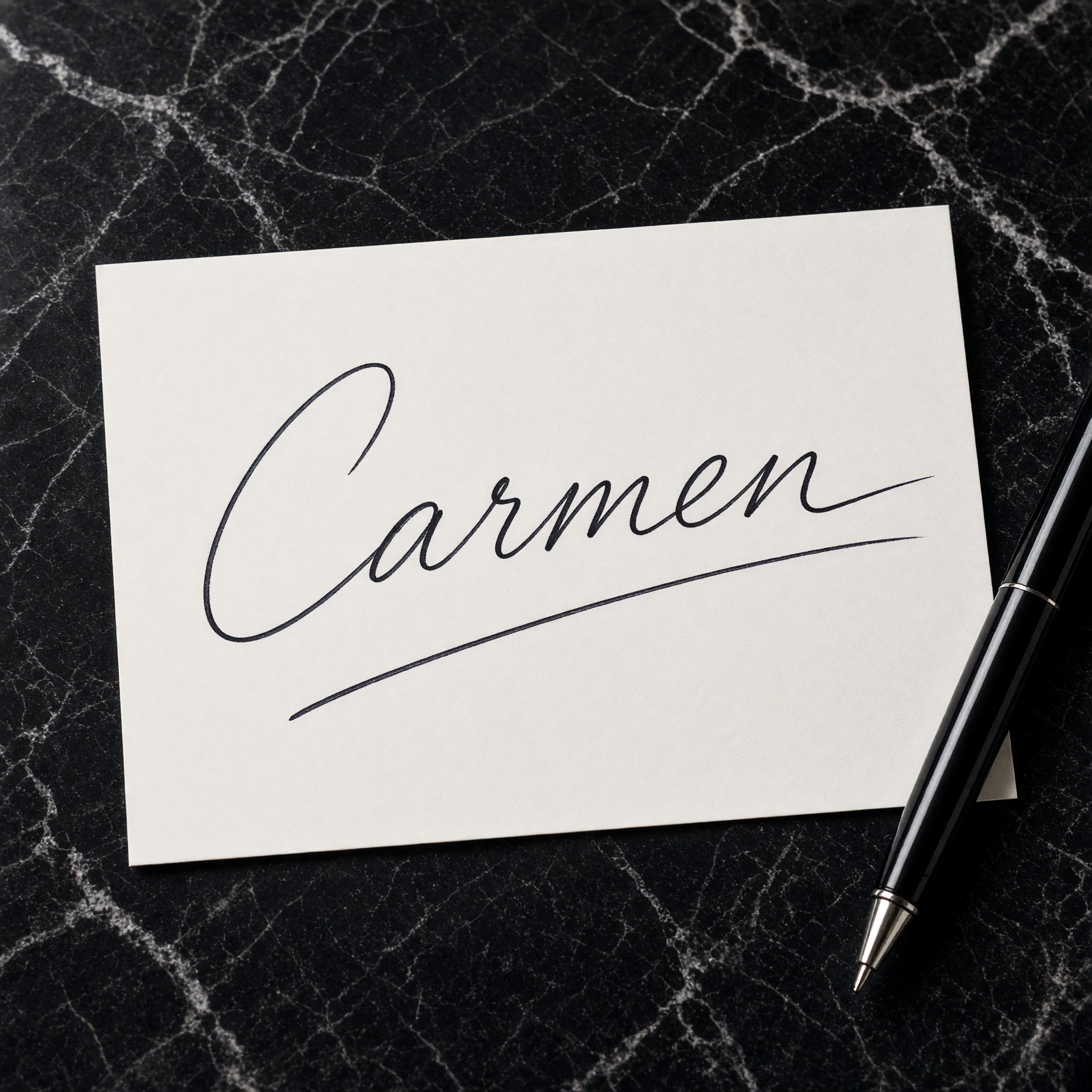 Fuente de IA Firma elegante generada con Grok Imagine: la palabra Carmen