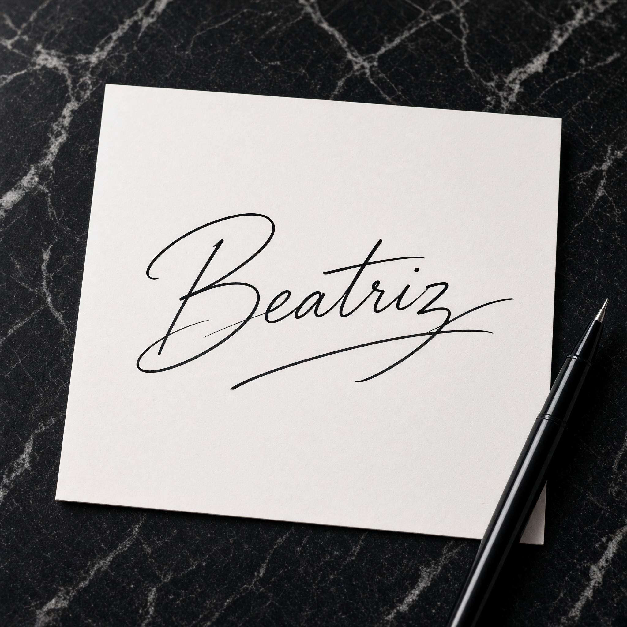 Fonte de IA Assinatura elegante gerada no Grok Imagine: a palavra Beatriz