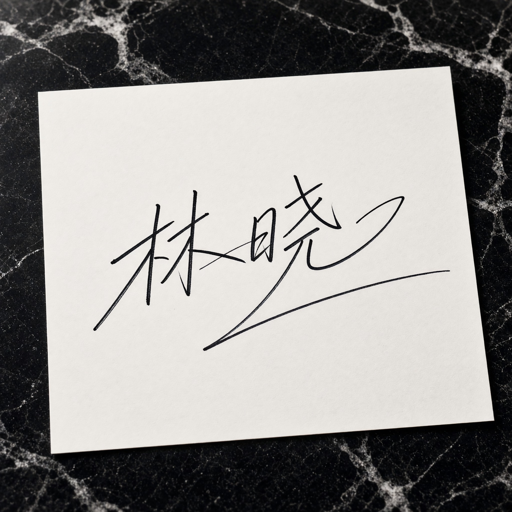 艺术签名 AI 字体在 Grok Imagine 上的生成结果：文字 林晓