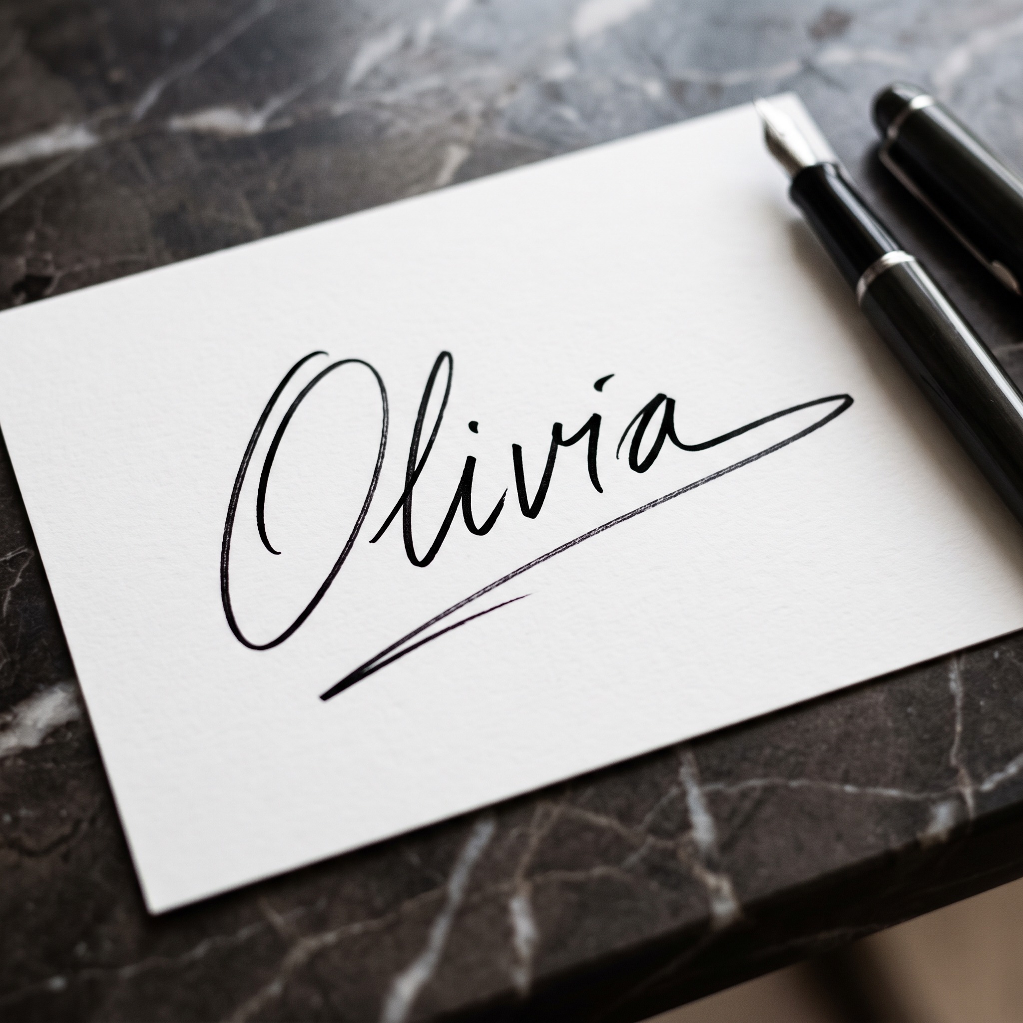 Autograph Font AI font generated with Nano Banana: the word Olivia
