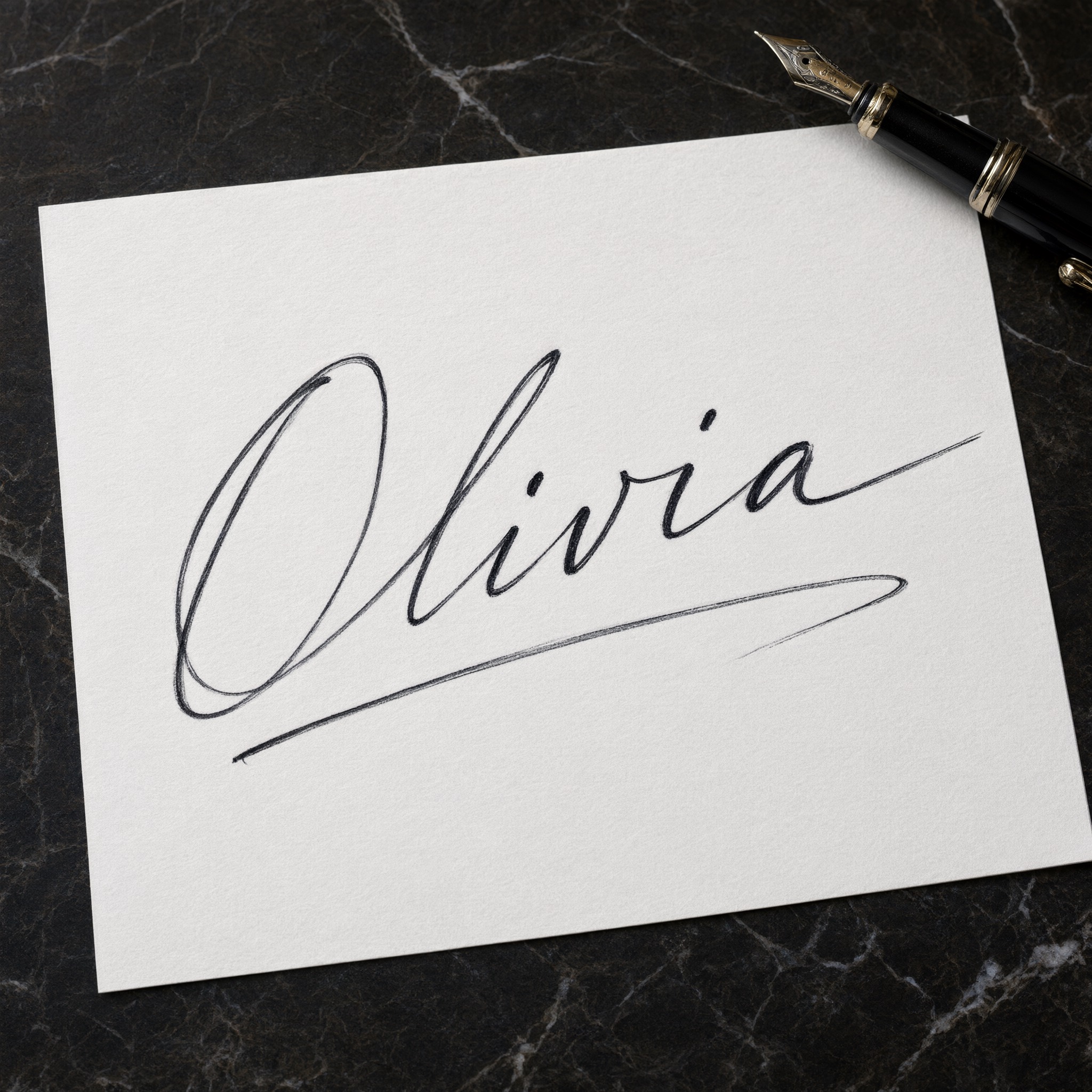 Autograph Font AI font generated with Qwen-Image: the word Olivia