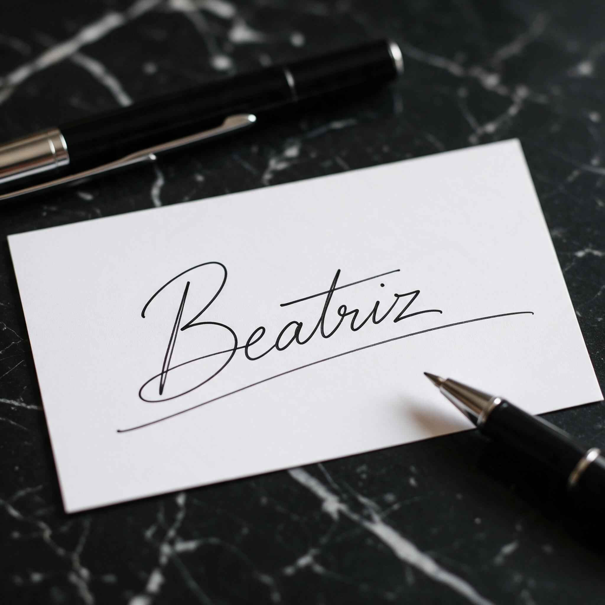 Fonte de IA Assinatura elegante gerada no Seedream: a palavra Beatriz