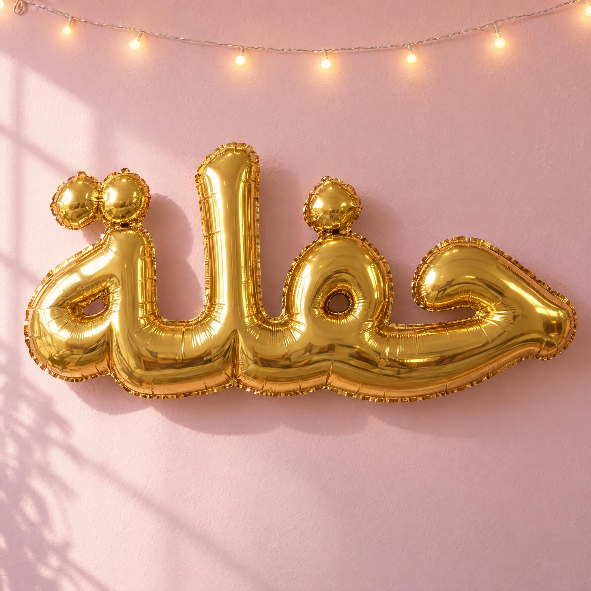 صورة مثال لخط حروف البالونات بالذكاء الاصطناعي