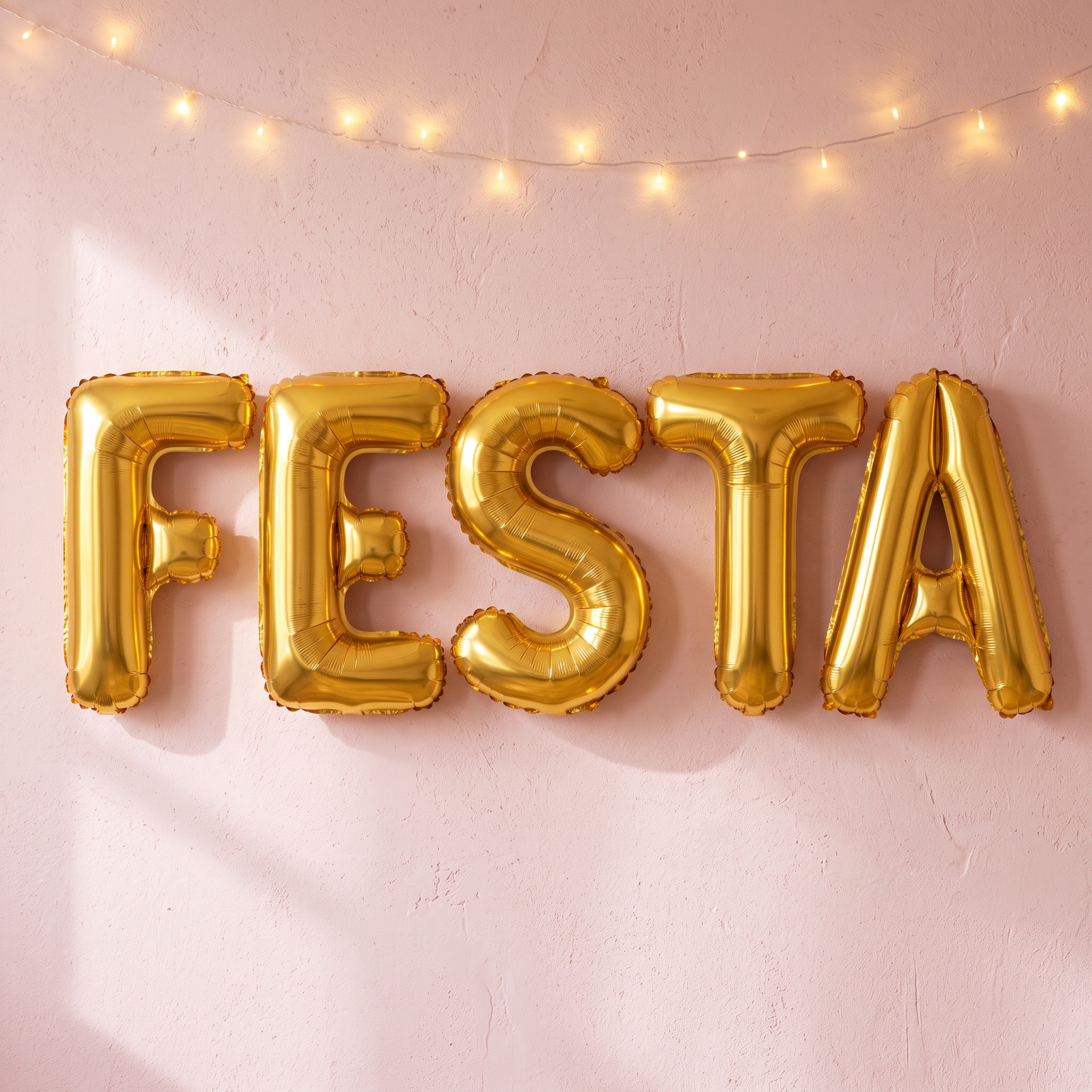 Fonte de IA Letra balão gerada no Nano Banana: a palavra FESTA