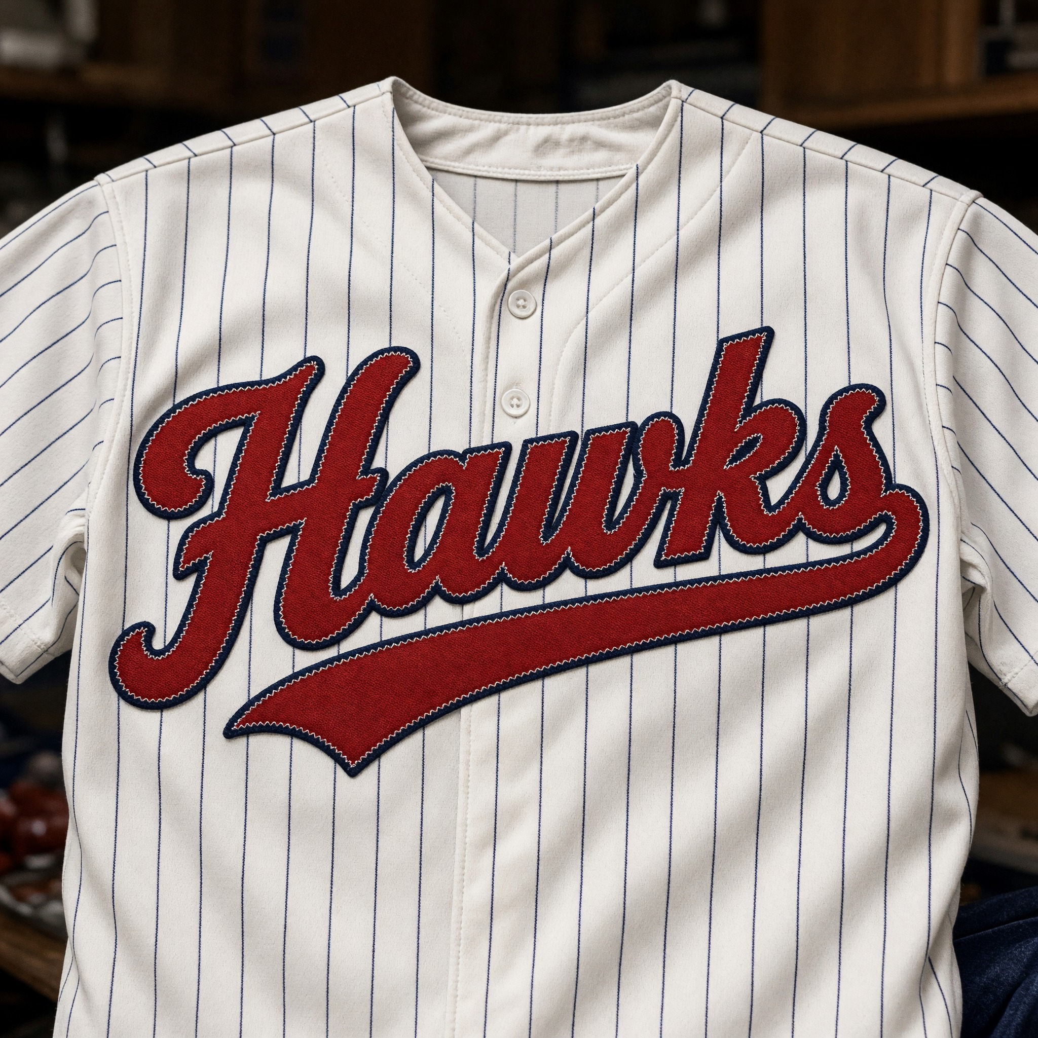 Baseball Font AI font generated with Grok Imagine: the word Hawks
