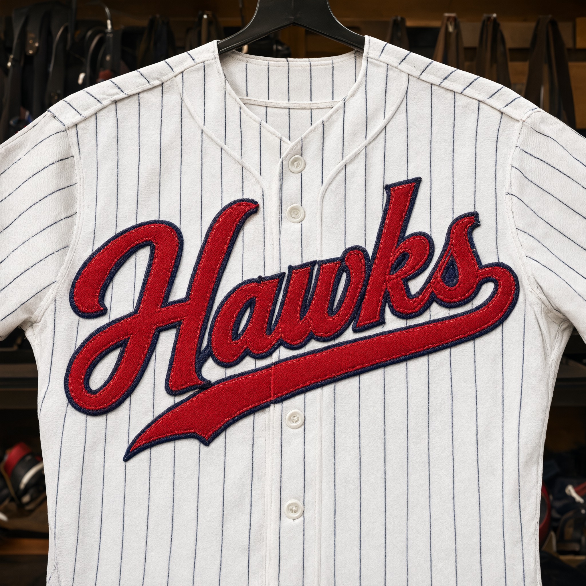 Baseball Font AI font generated with Qwen-Image: the word Hawks