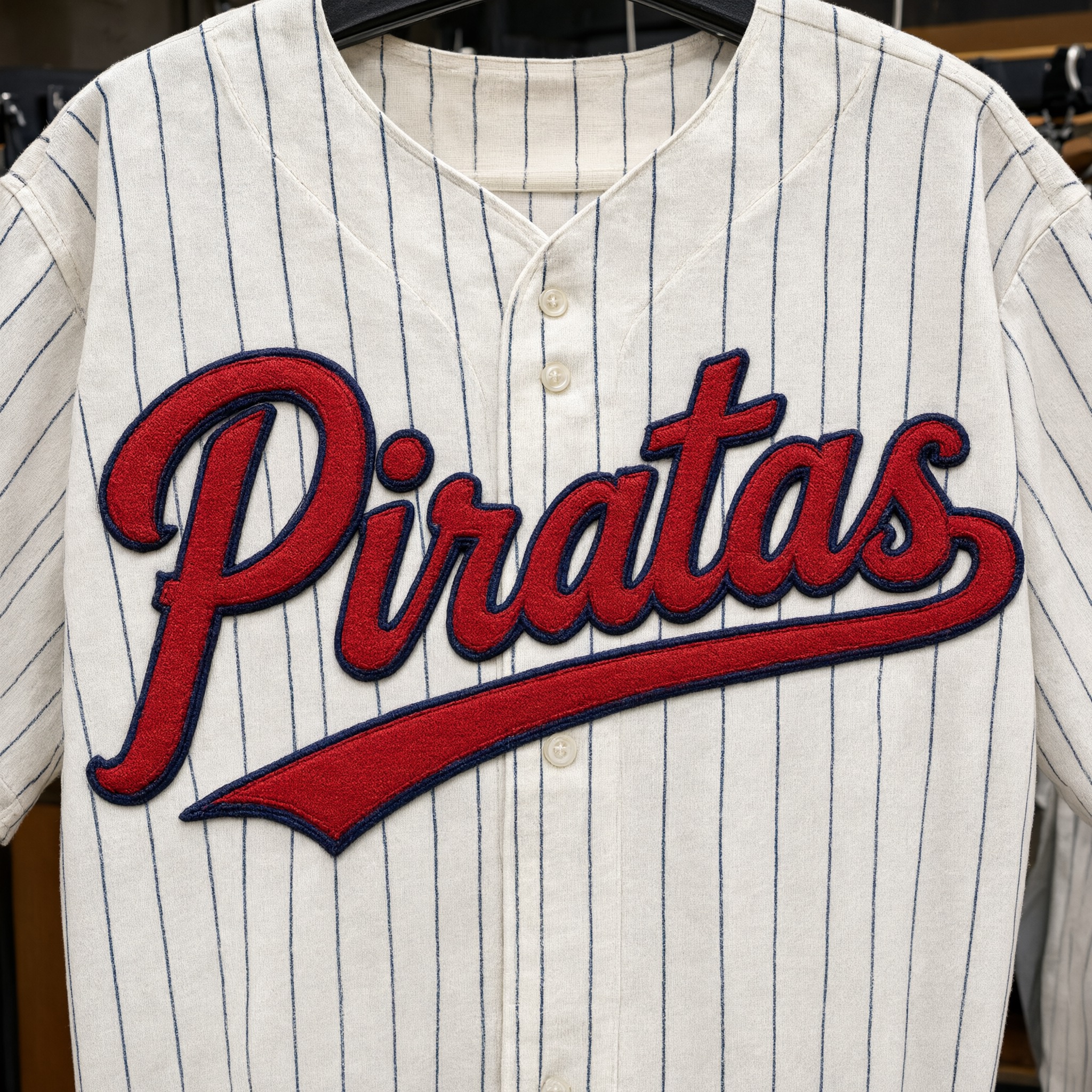Fonte de IA Fonte de beisebol gerada no Qwen-Image: a palavra Piratas