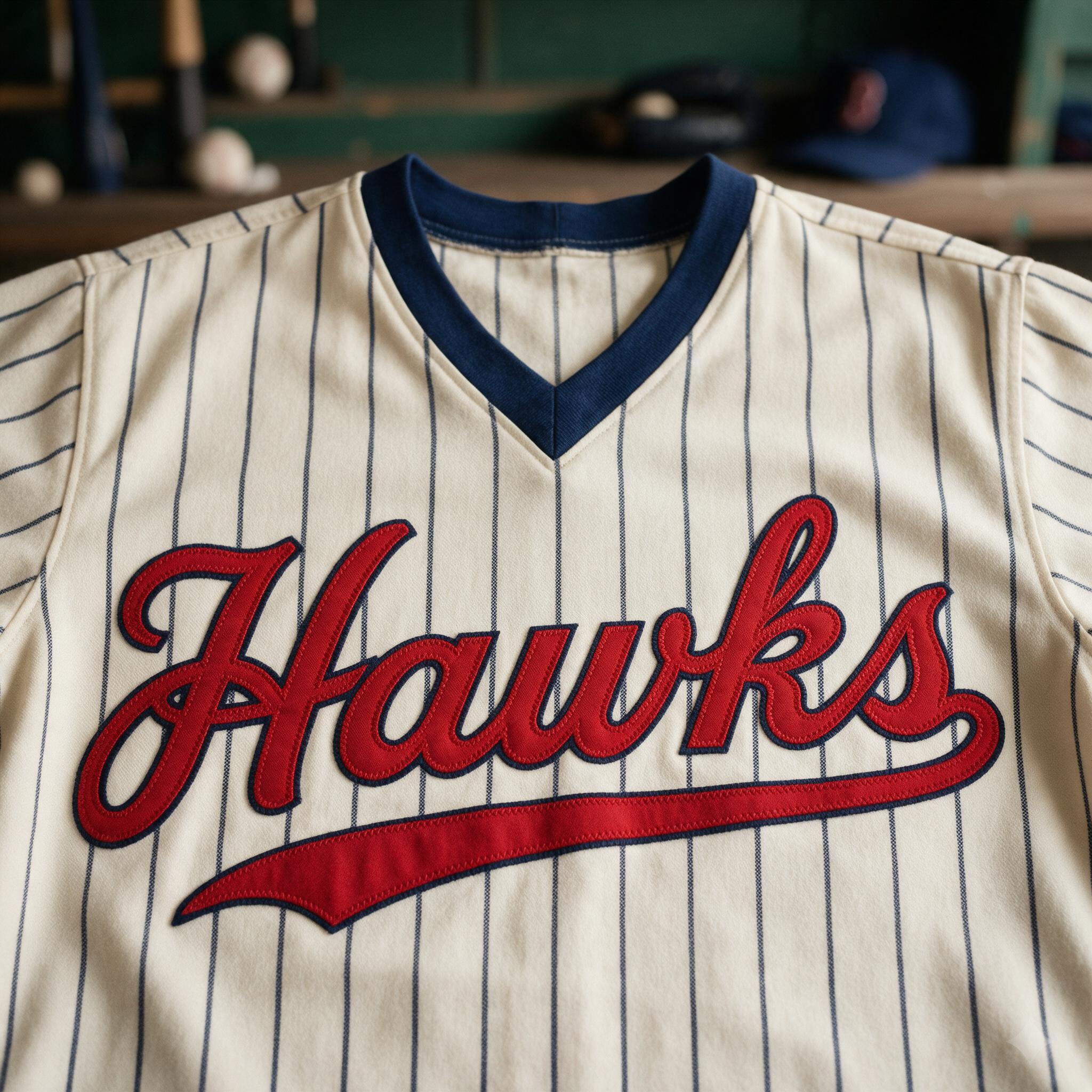Baseball Font AI font generated with Seedream: the word Hawks