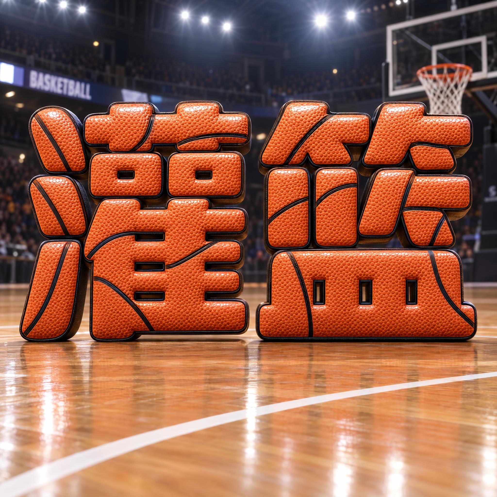 篮球字体 AI 字体效果图