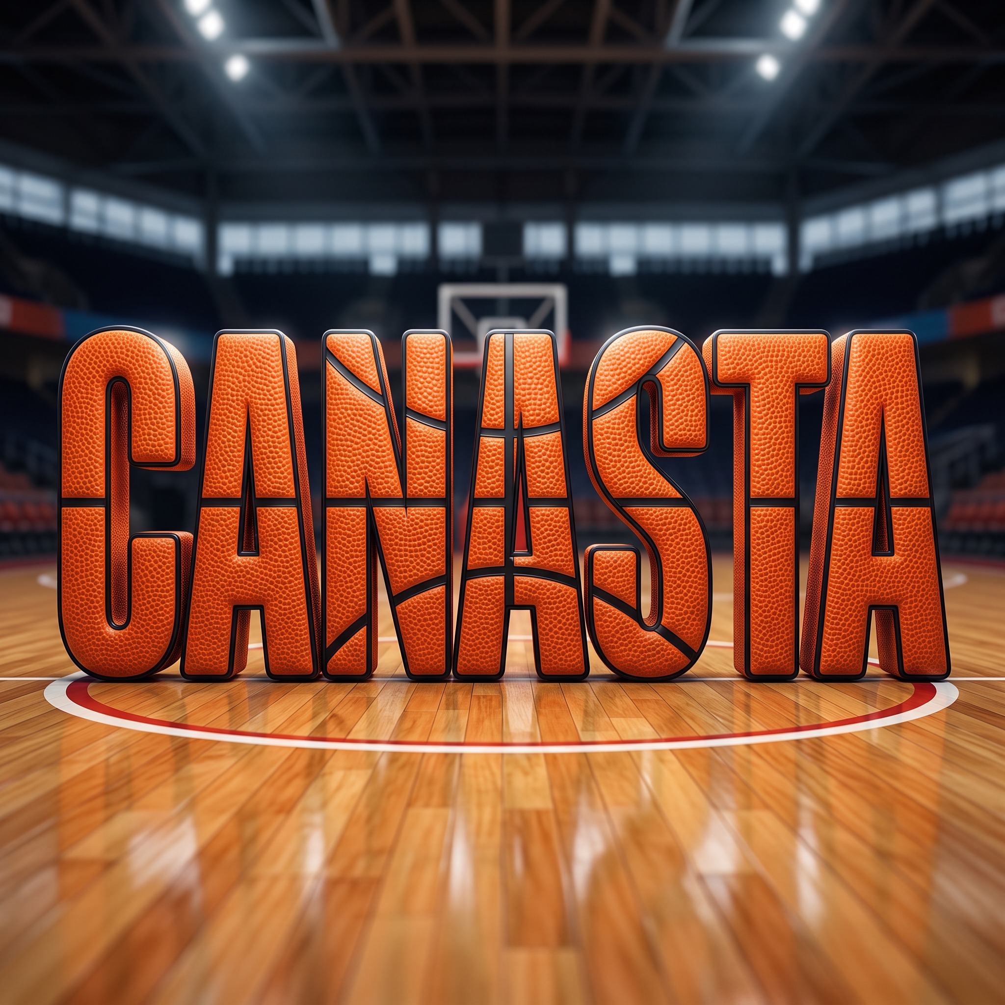 Fuente de IA Letra de baloncesto generada con Nano Banana: la palabra CANASTA