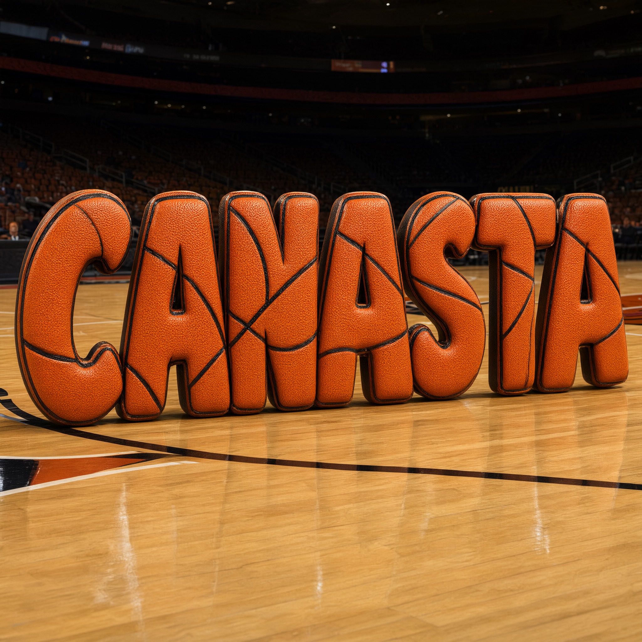 Fuente de IA Letra de baloncesto generada con Qwen-Image: la palabra CANASTA