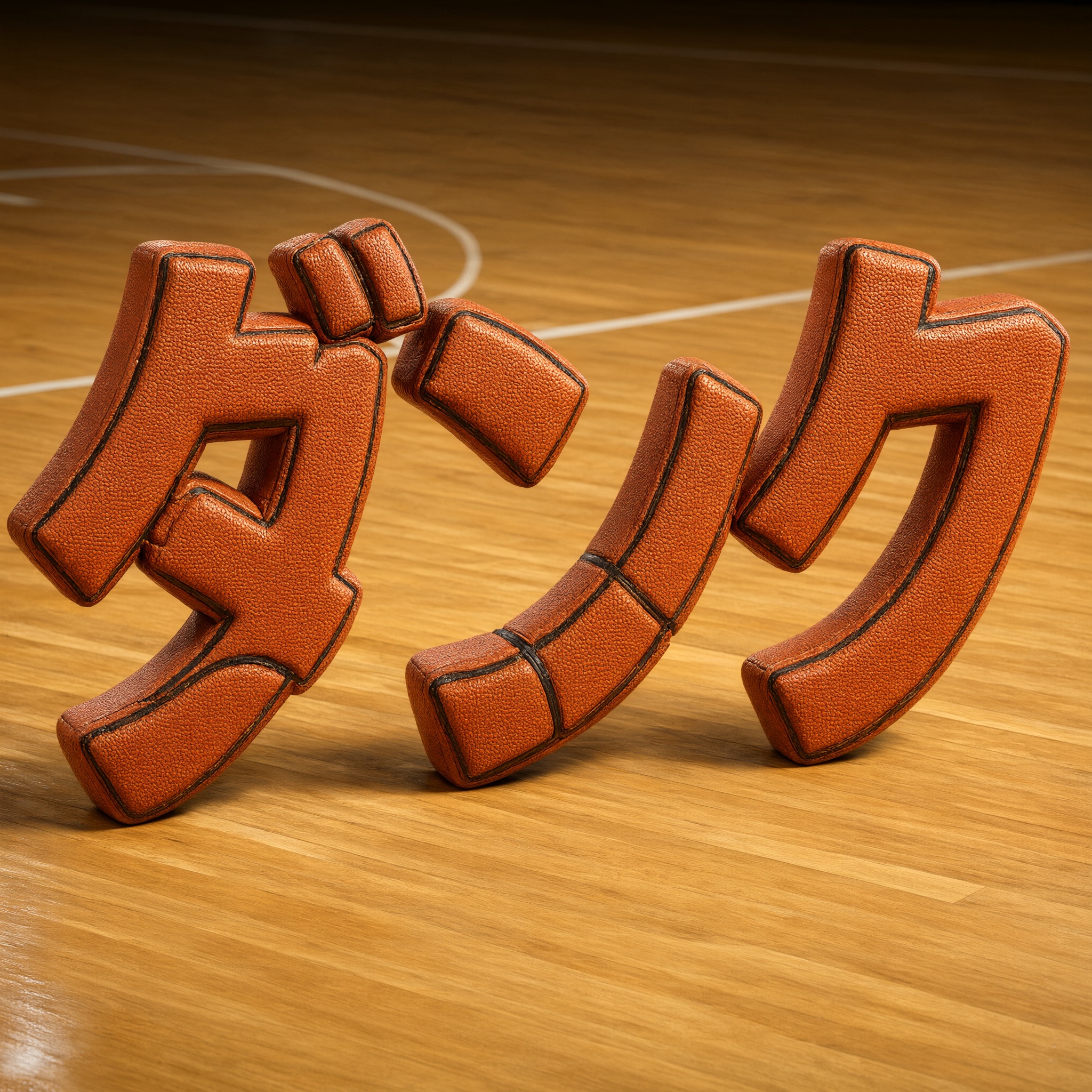 Qwen-Image で生成した バスケ フォント AIフォント：文字「ダンク」