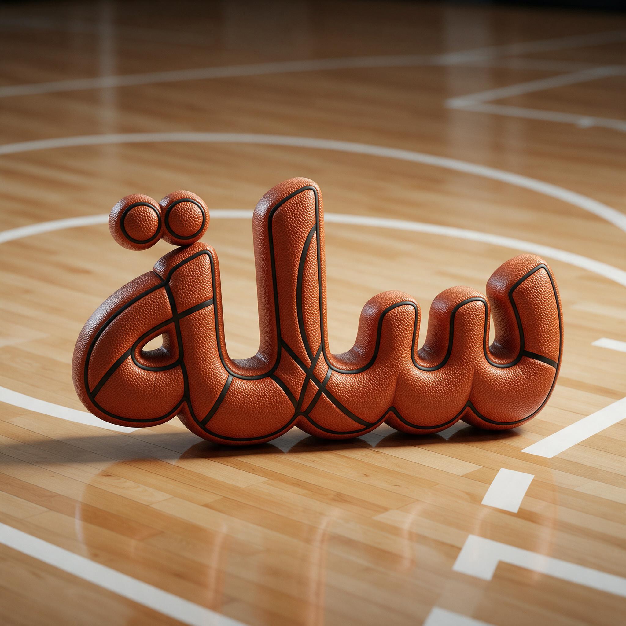 خط خط كرة السلة بالذكاء الاصطناعي من توليد Seedream: كلمة سلة