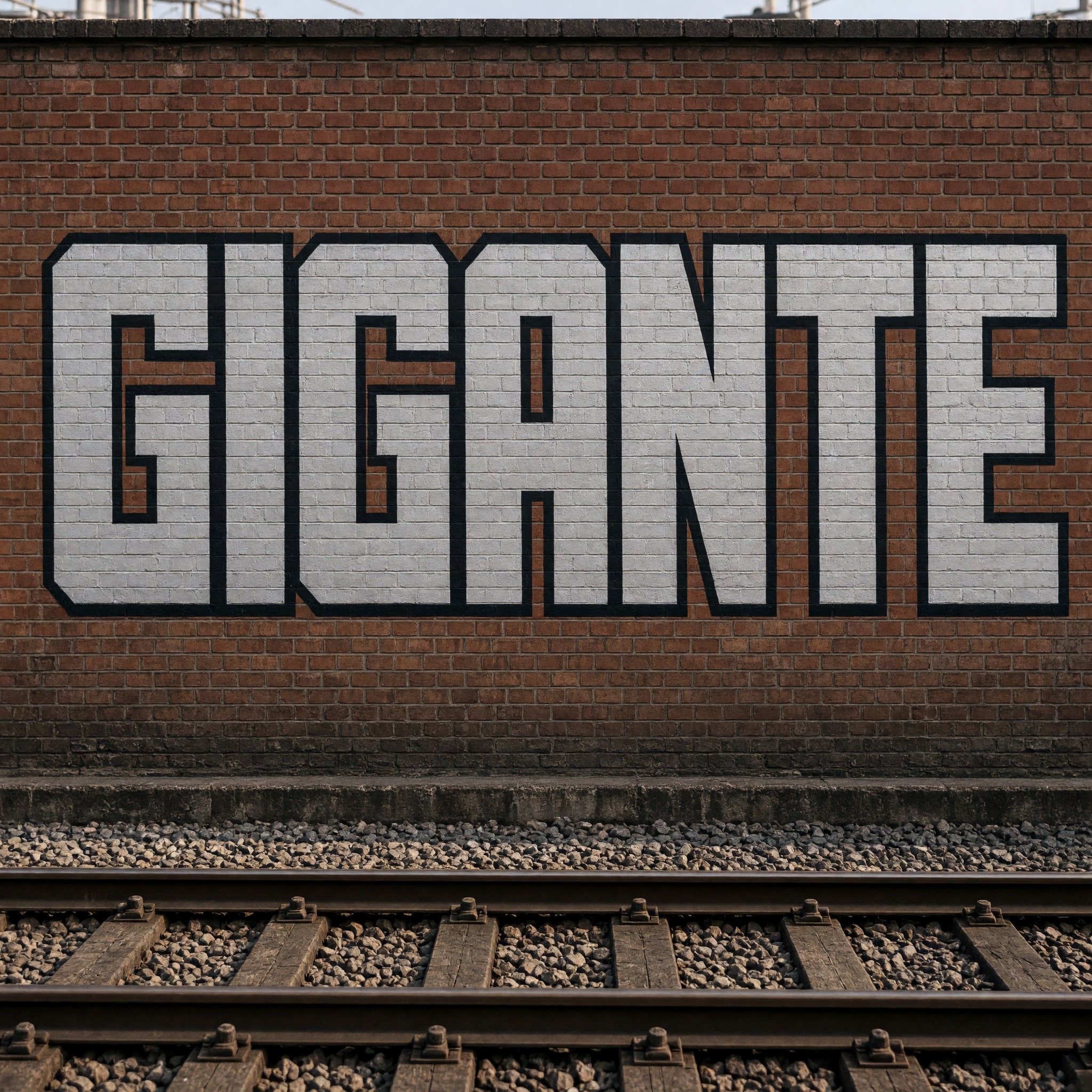 Fuente de IA Graffiti blockbuster generada con Grok Imagine: la palabra GIGANTE