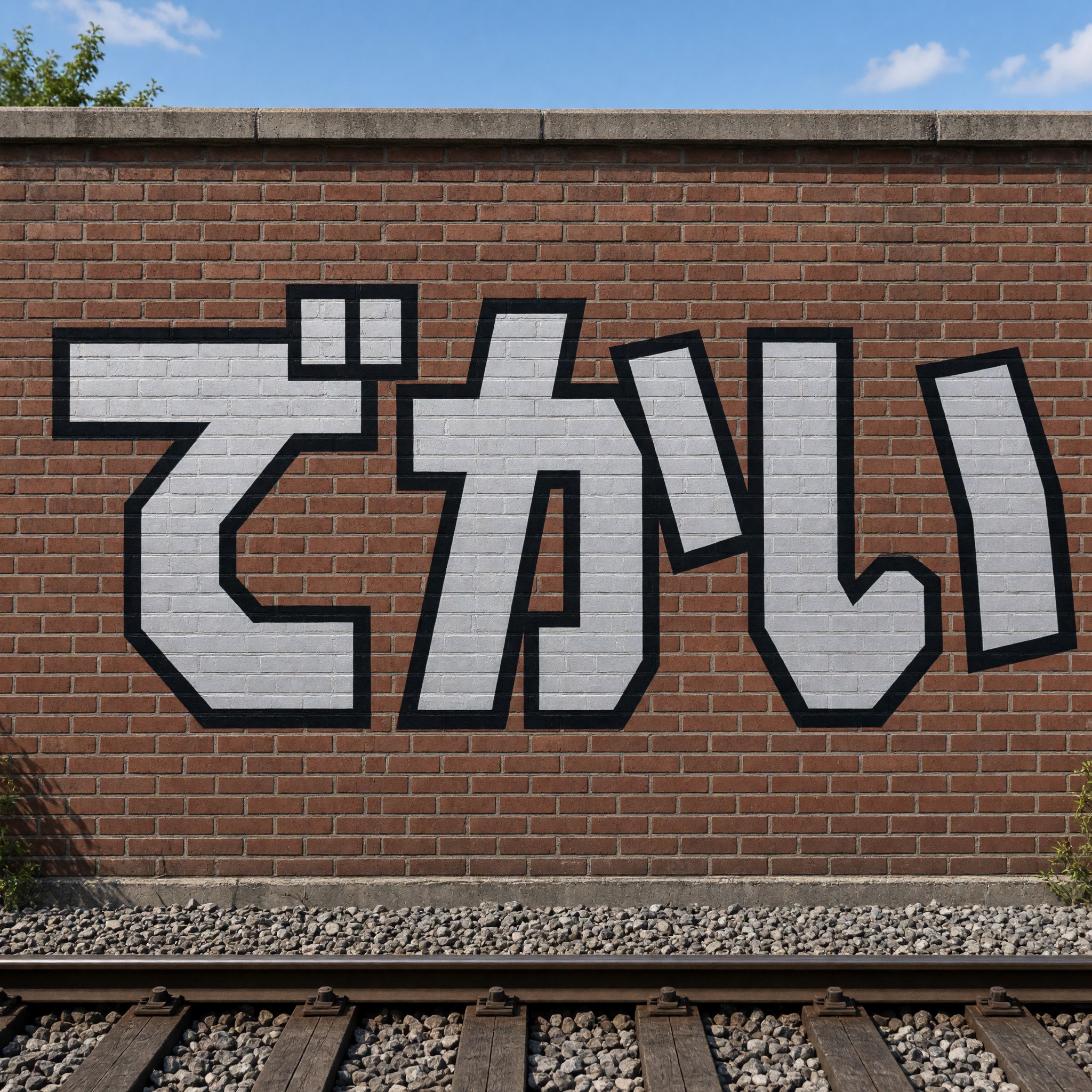 Grok Imagine で生成した ブロックバスター・グラフィティ AIフォント:文字「でかい」