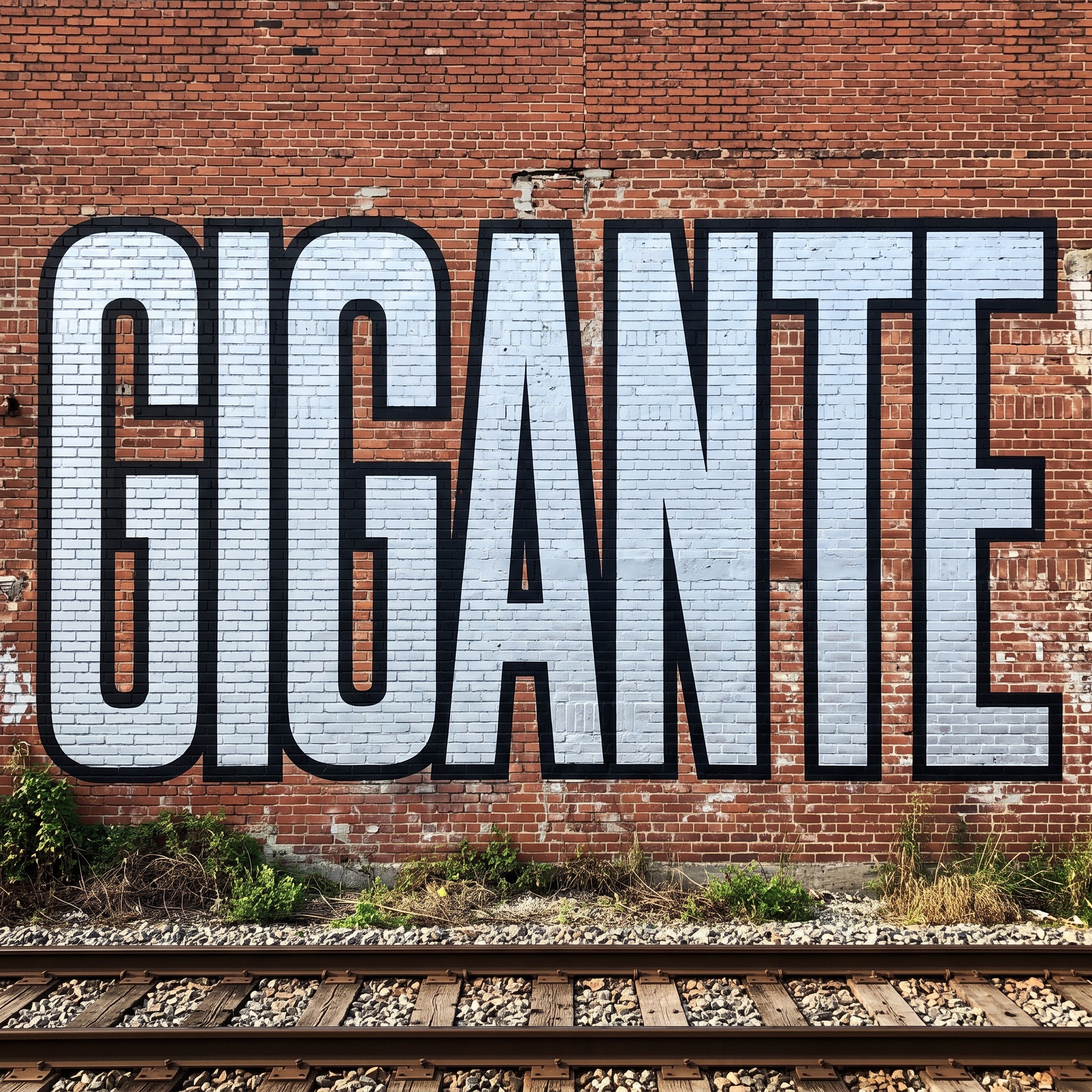Fonte de IA Grafite blockbuster gerada no Nano Banana: a palavra GIGANTE