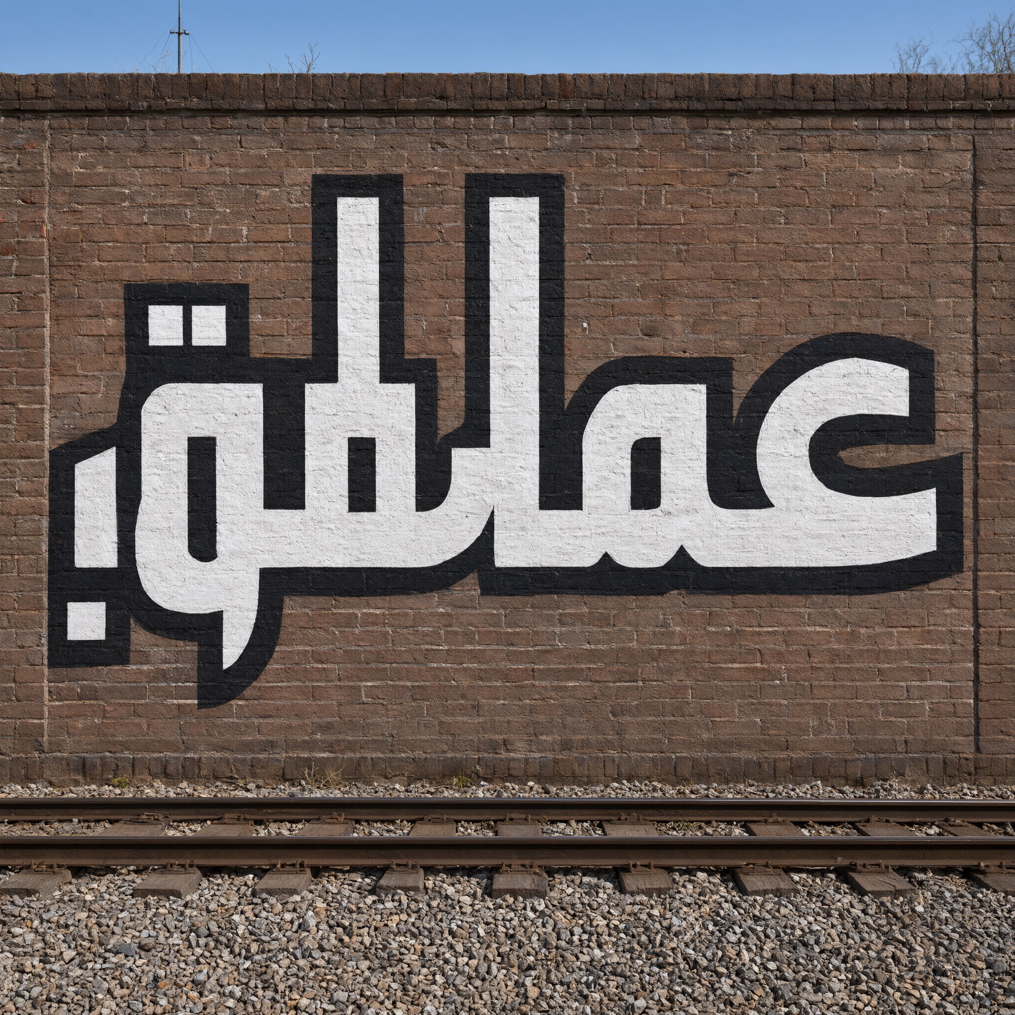 خط جرافيتي البلوك بالذكاء الاصطناعي من توليد Qwen-Image: كلمة عملاق