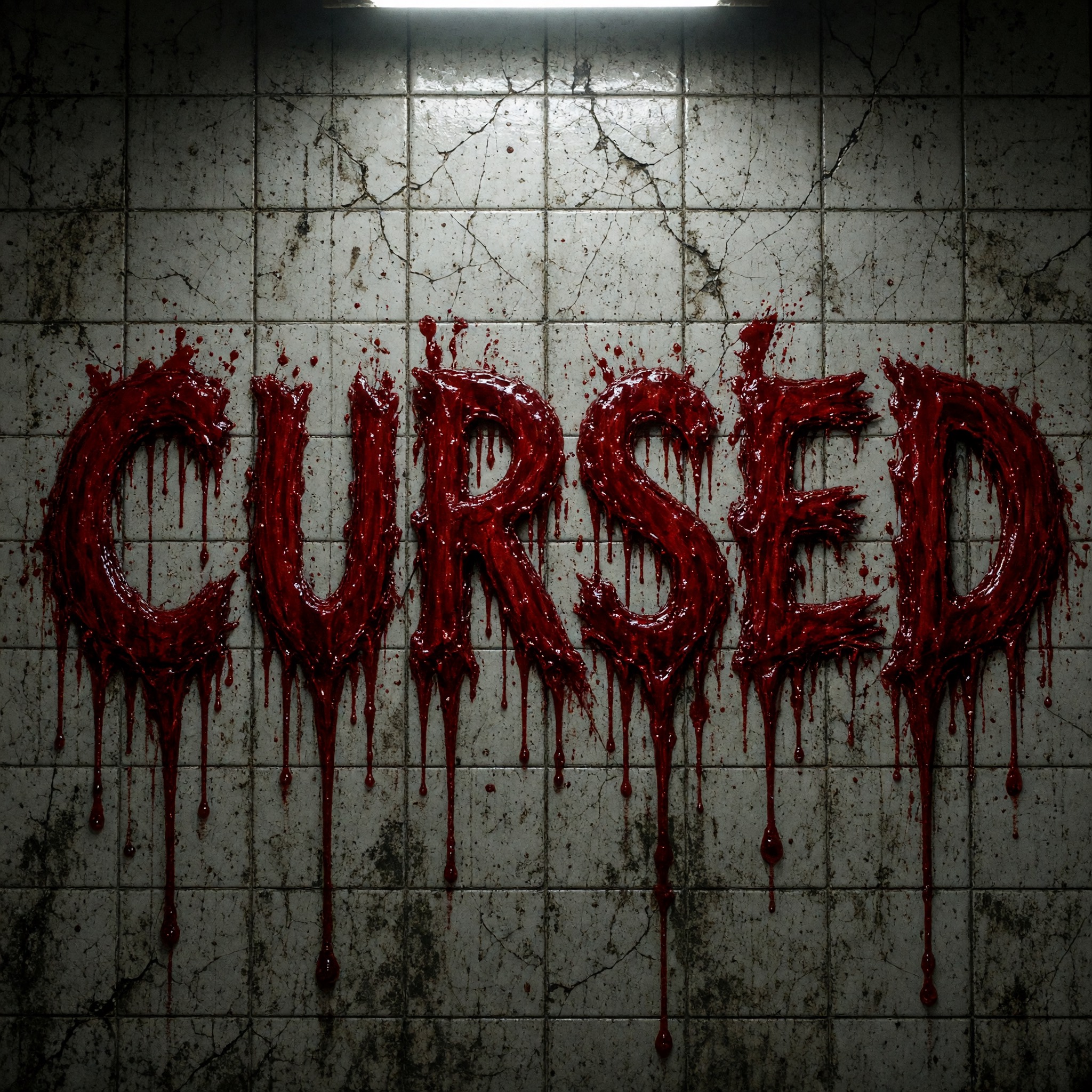 Blood Font AI font generated with Grok Imagine: the word CURSED