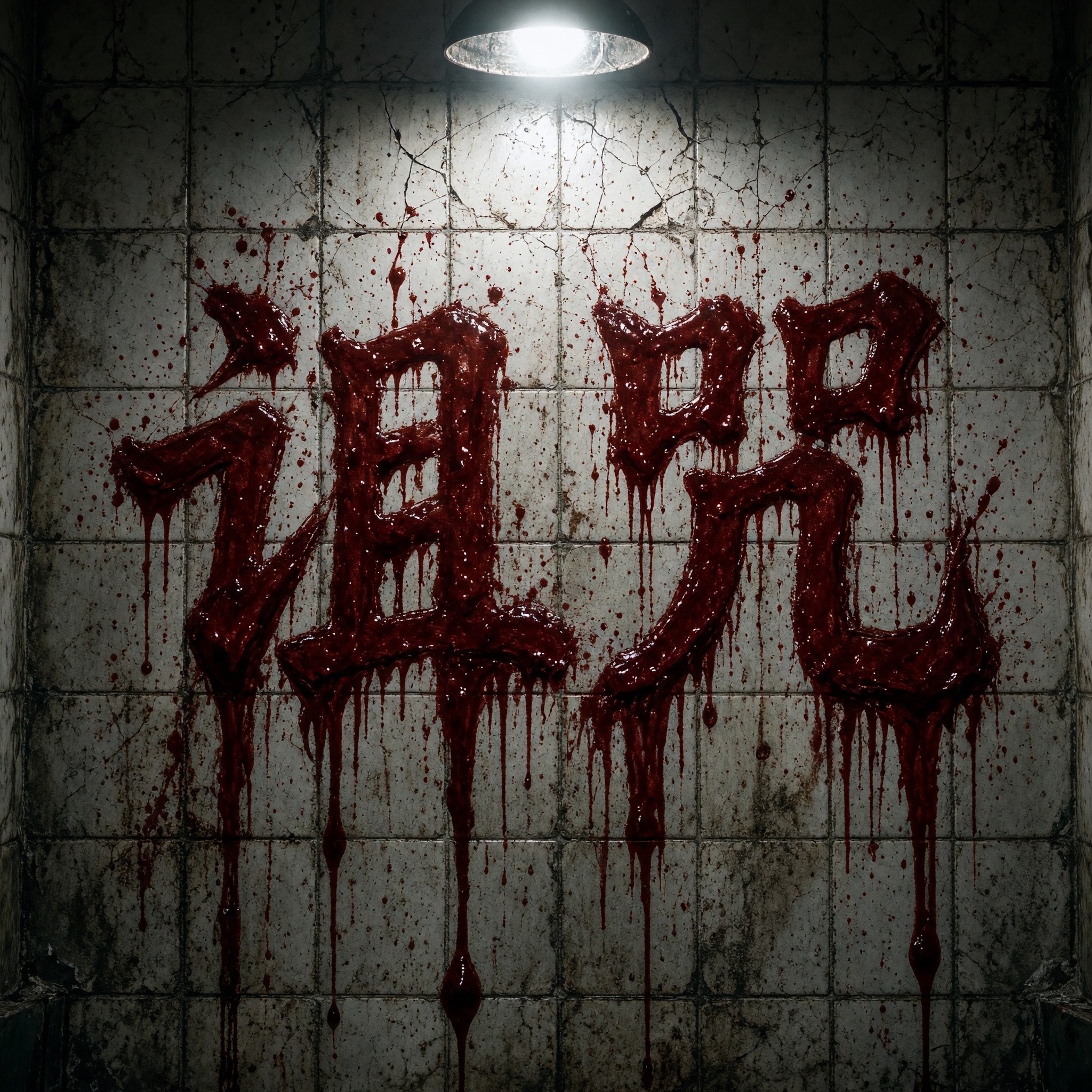 滴血字体 AI 字体在 Grok Imagine 上的生成结果：文字 诅咒