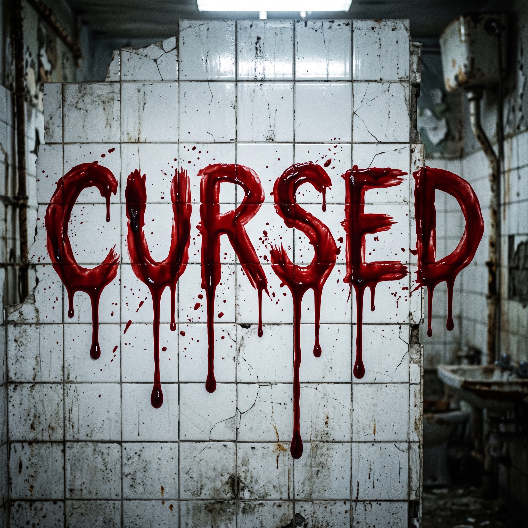 Blood Font AI font generated with Nano Banana: the word CURSED
