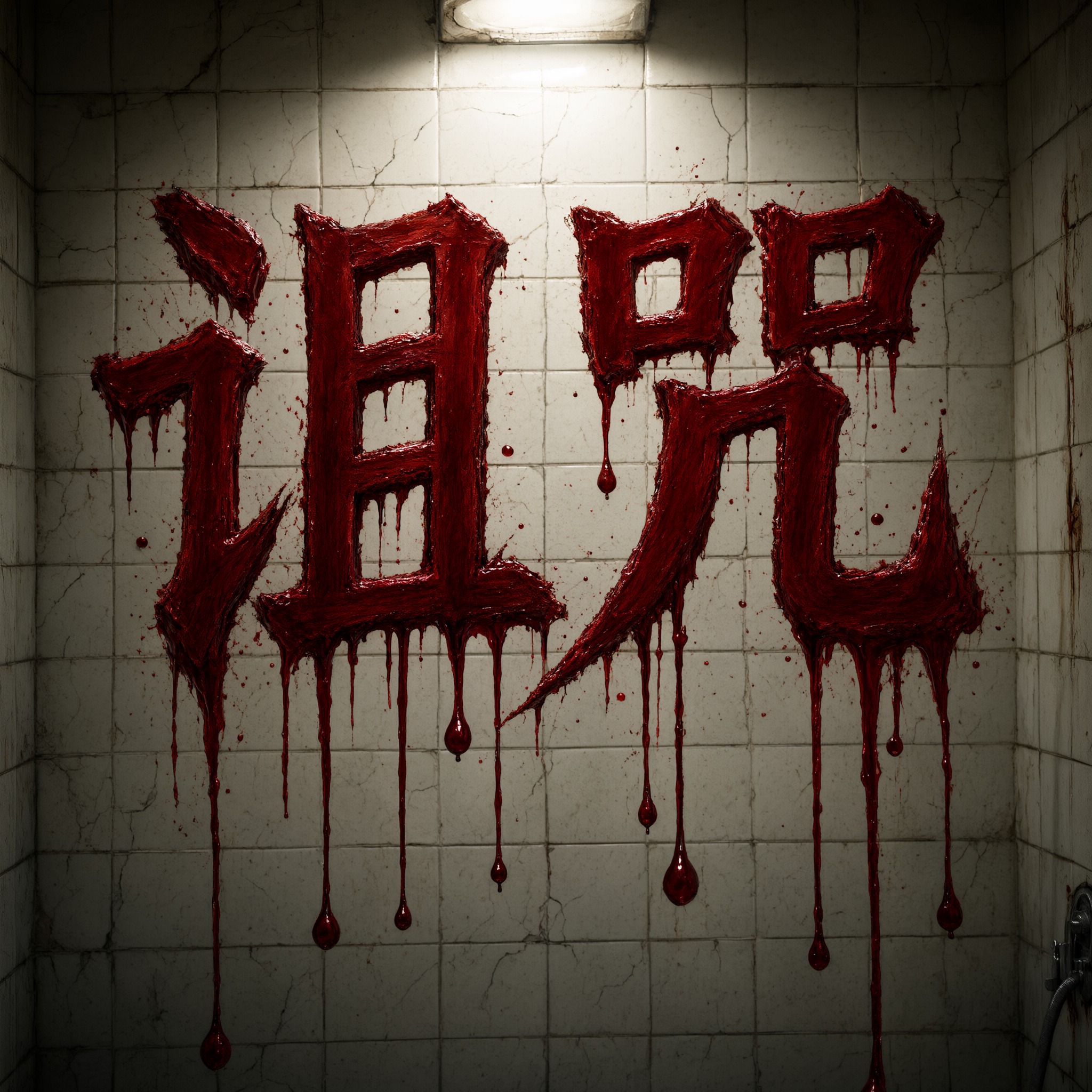 滴血字体 AI 字体在 Qwen-Image 上的生成结果：文字 诅咒
