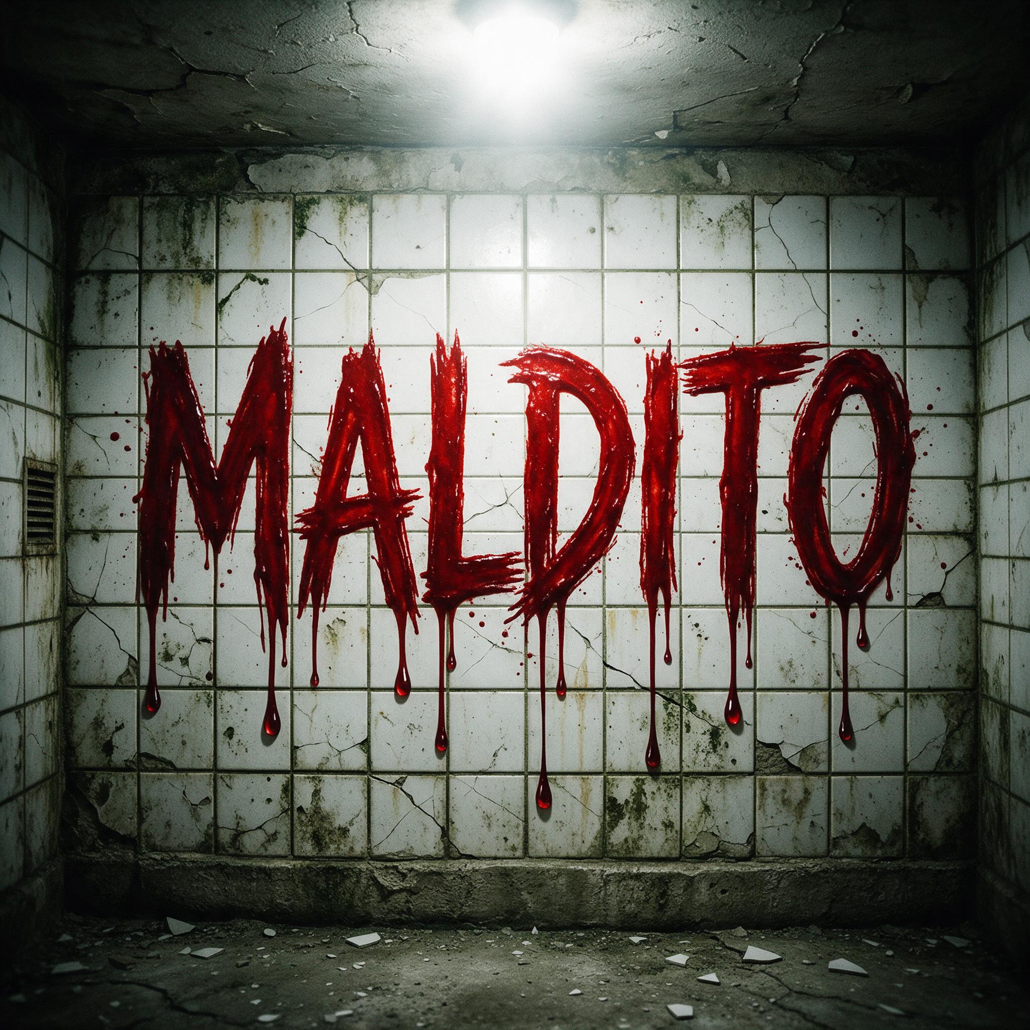 Fonte de IA Fonte de sangue gerada no Seedream: a palavra MALDITO