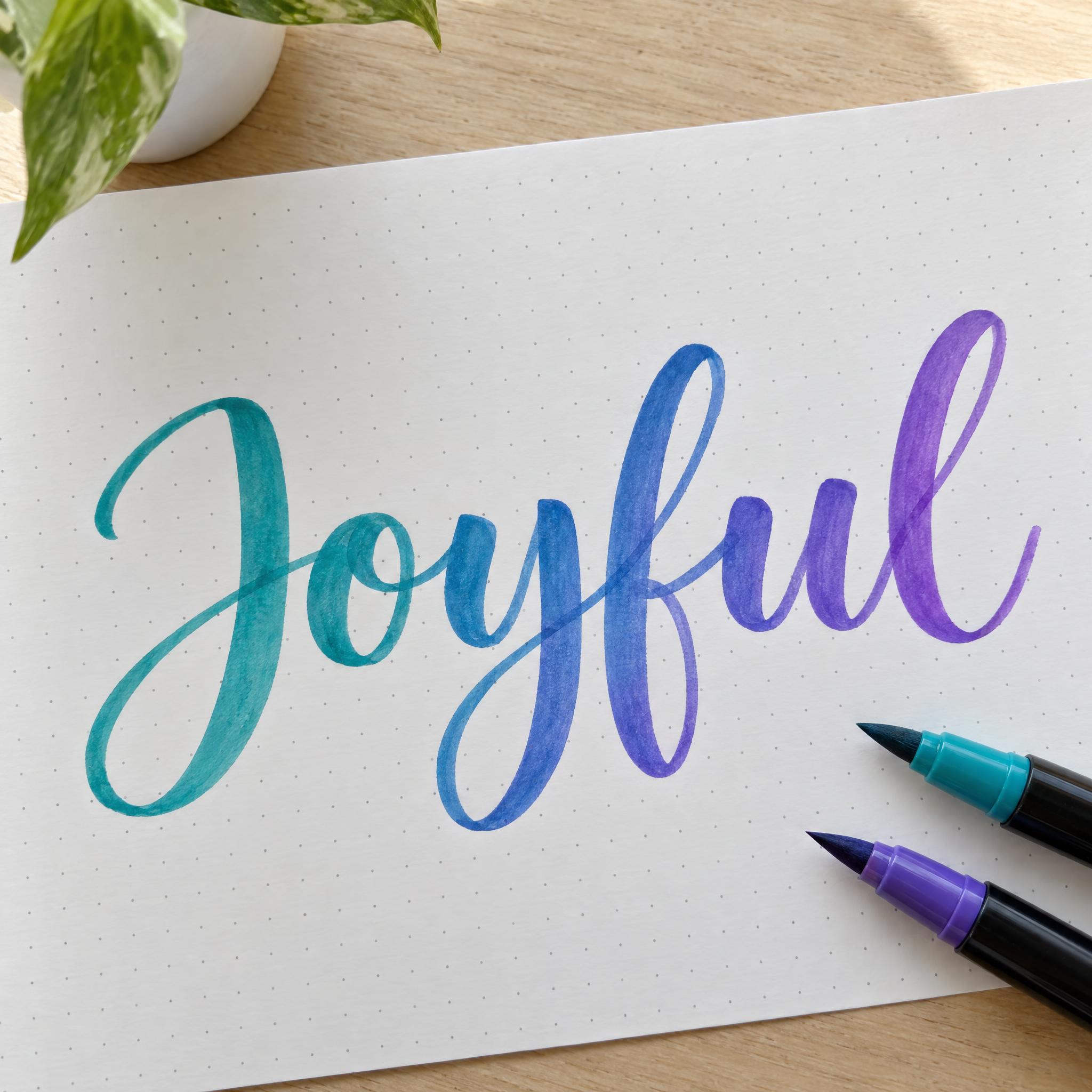 Brush Lettering AI font effect image