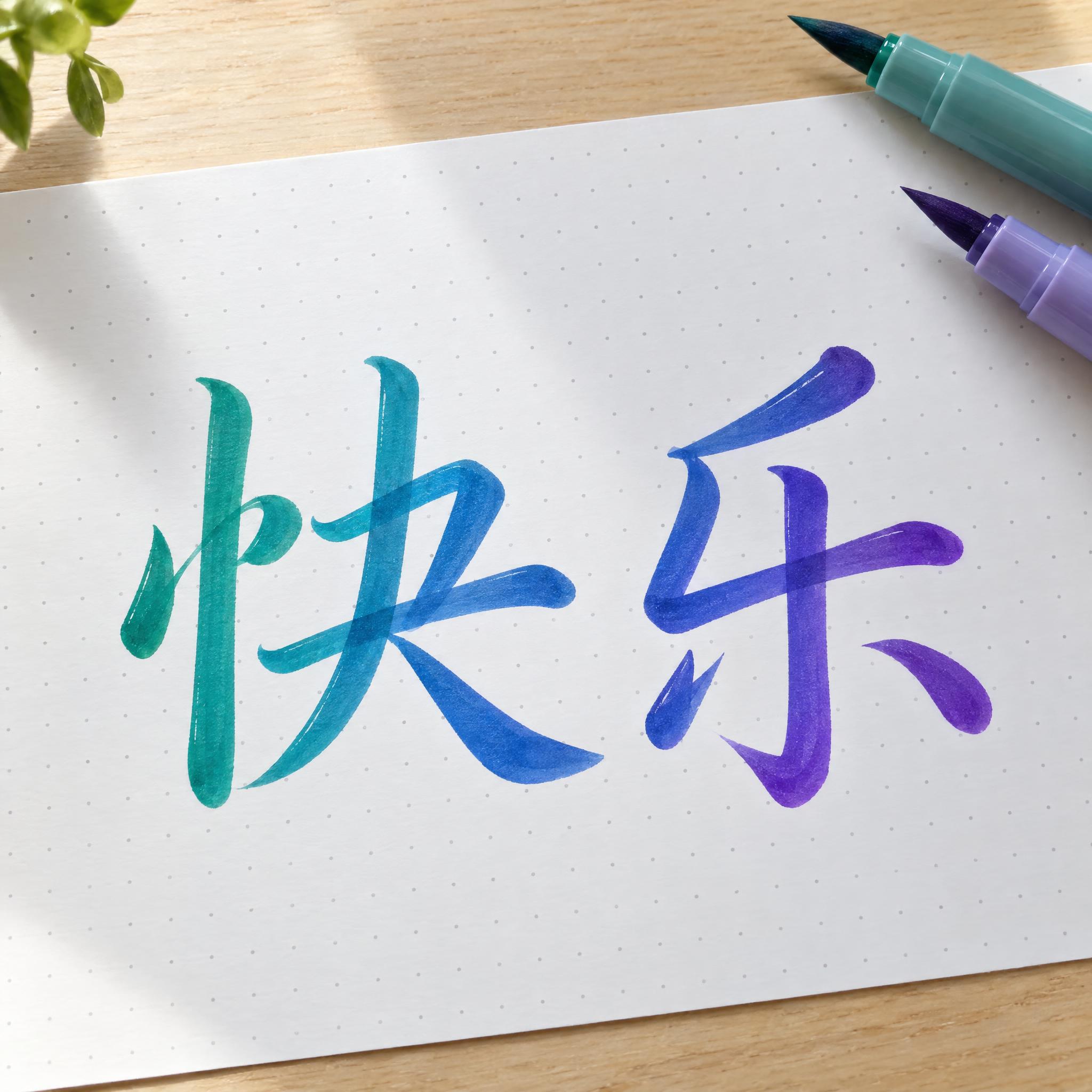 软头笔英文书法 AI 字体效果图