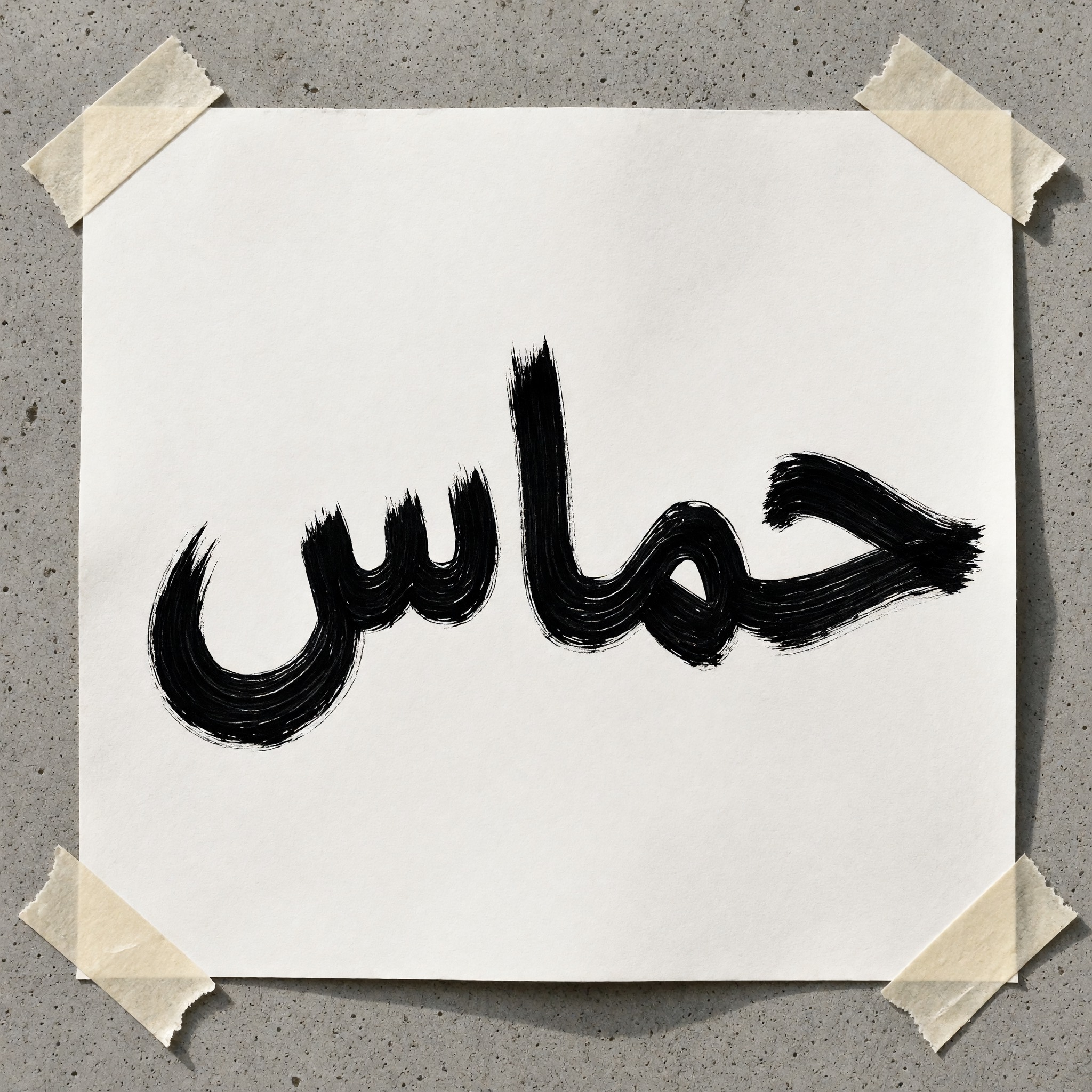 خط خط ضربات الفرشاة بالذكاء الاصطناعي من توليد Grok Imagine: كلمة حماس