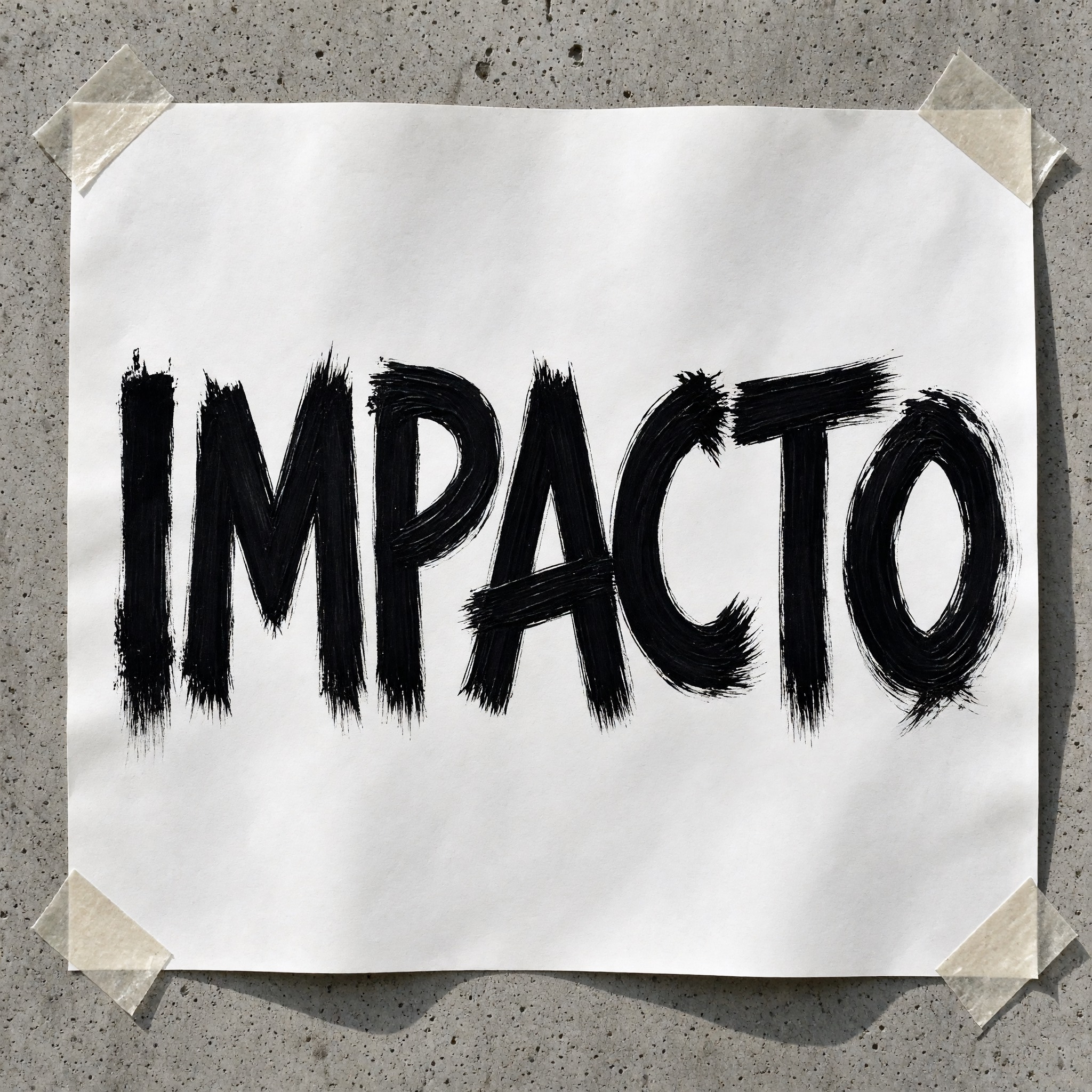 Fonte de IA Fonte pincelada gerada no Grok Imagine: a palavra IMPACTO