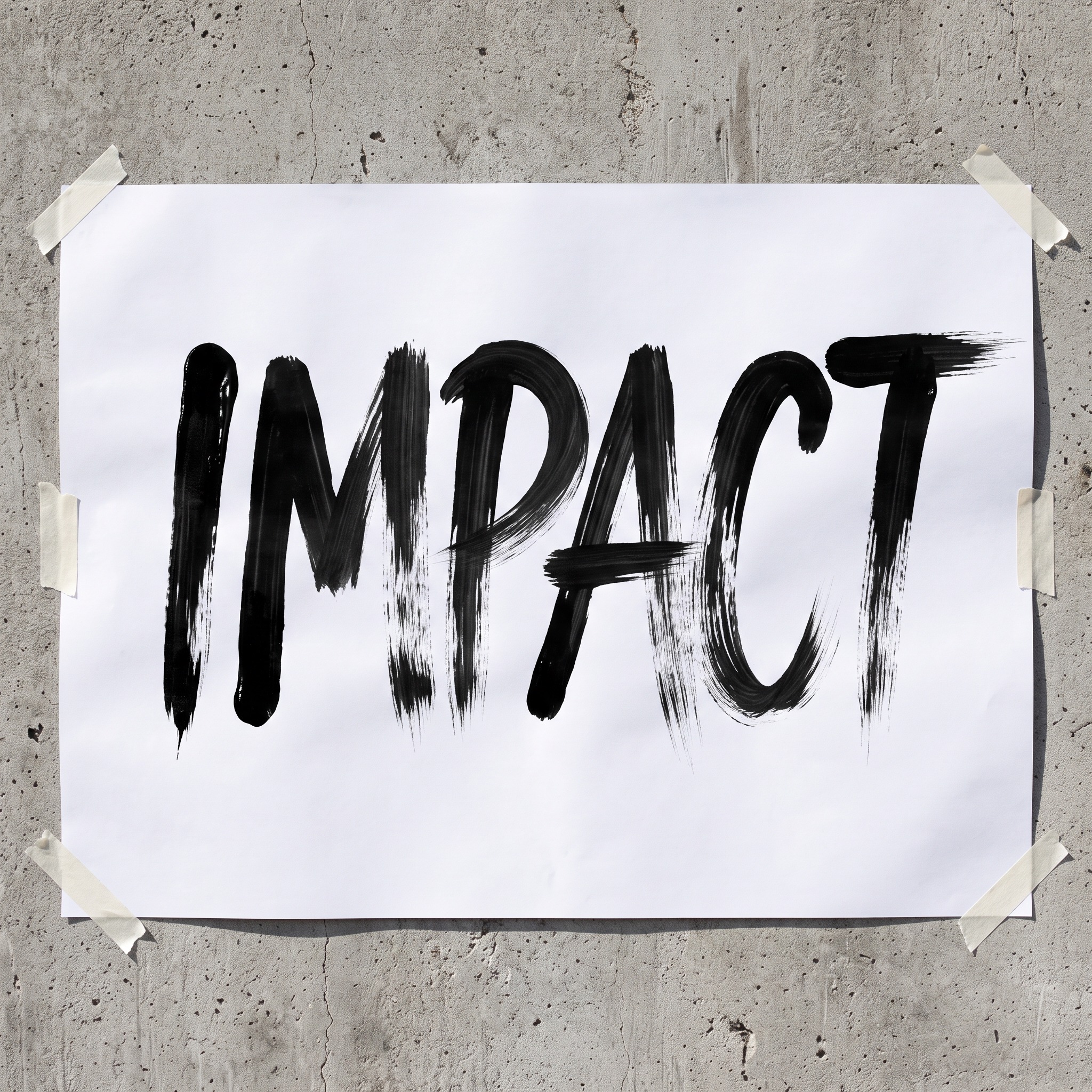 Brush Stroke Font AI font generated with Nano Banana: the word IMPACT