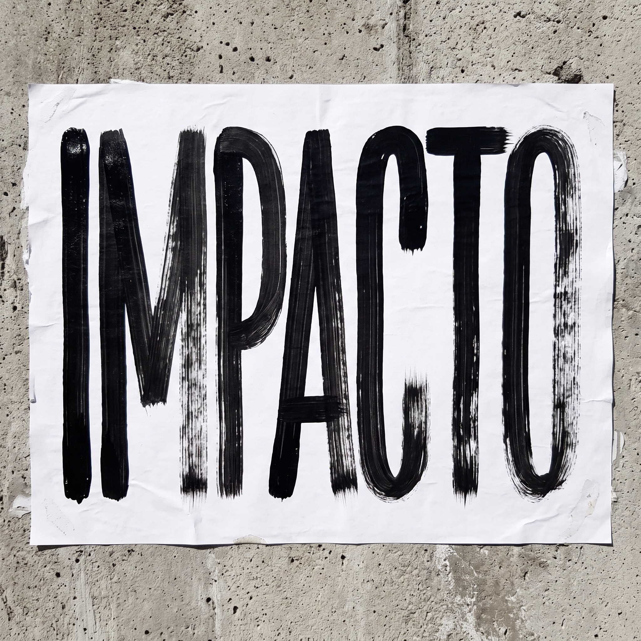 Fuente de IA Letras de pincelada generada con Nano Banana: la palabra IMPACTO