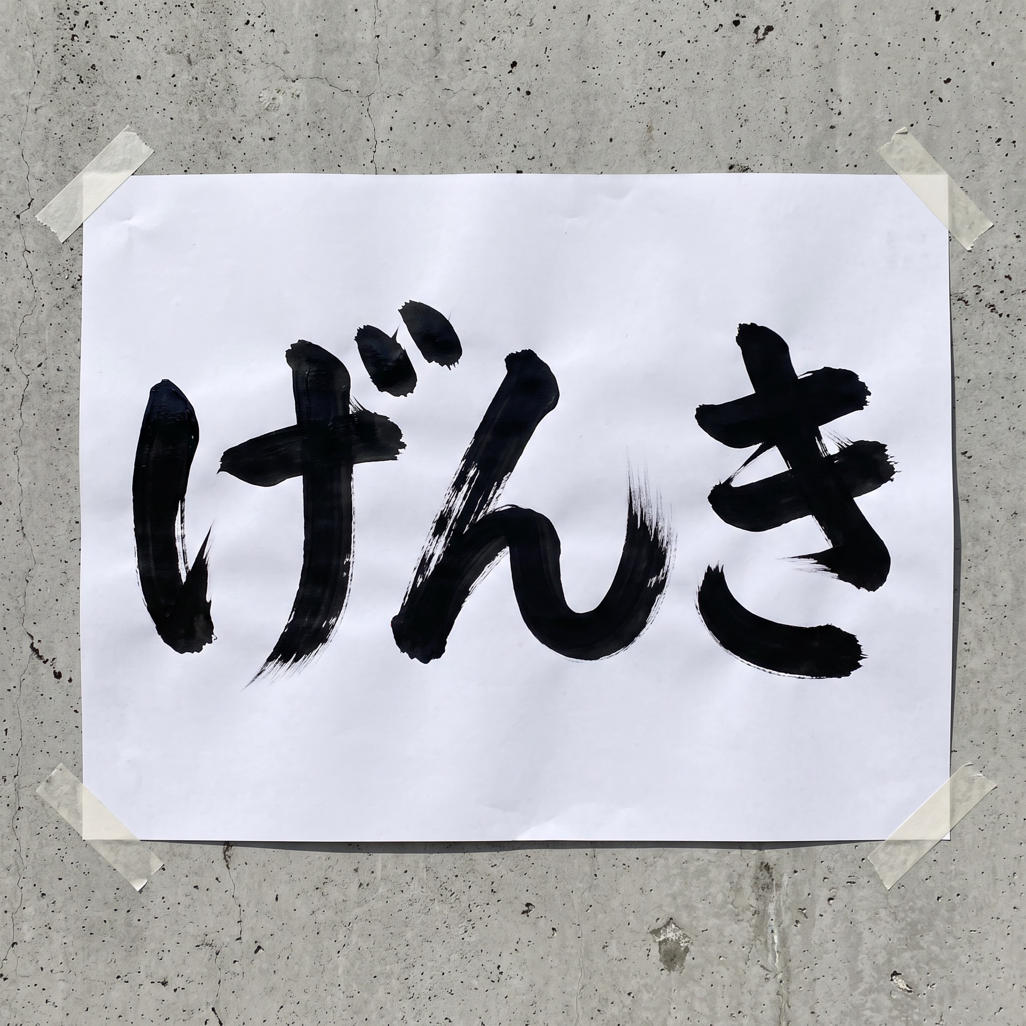 Nano Banana で生成した ブラシストローク文字 AIフォント:文字「げんき」