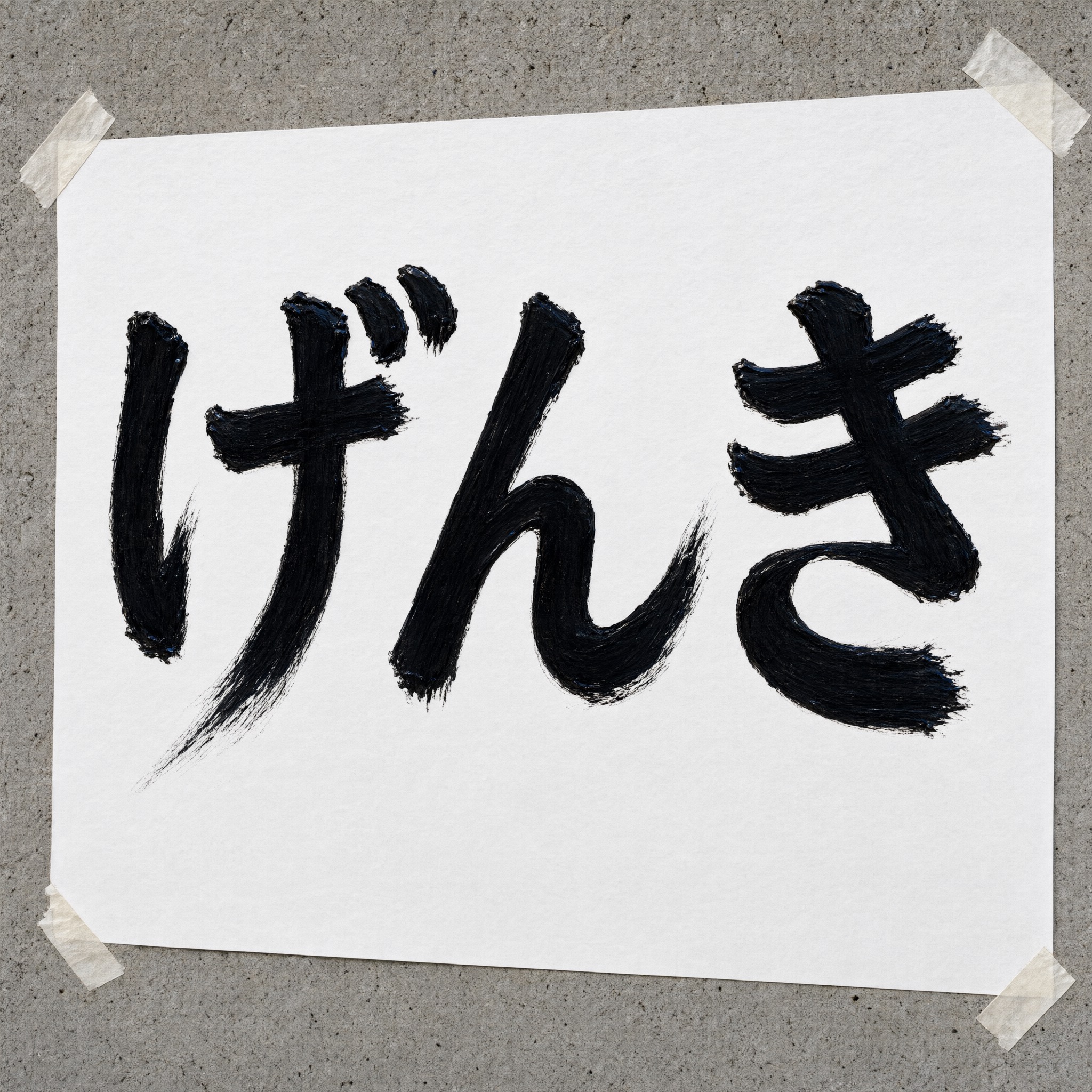 Qwen-Image で生成した ブラシストローク文字 AIフォント:文字「げんき」