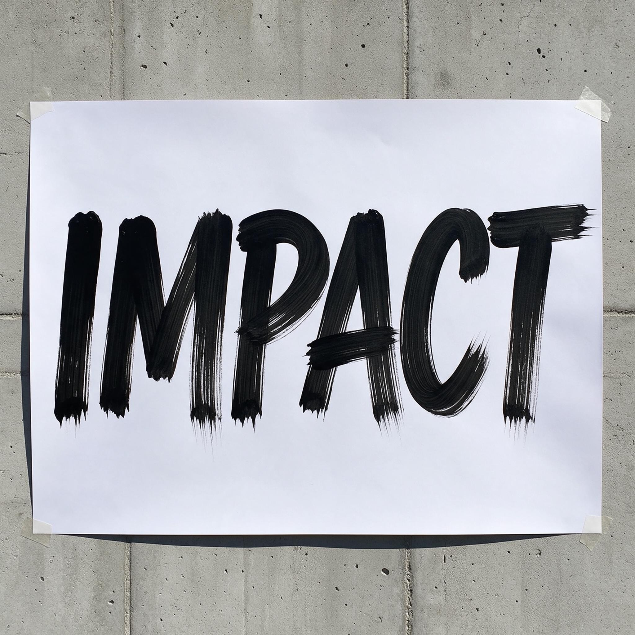 Brush Stroke Font AI font generated with Seedream: the word IMPACT