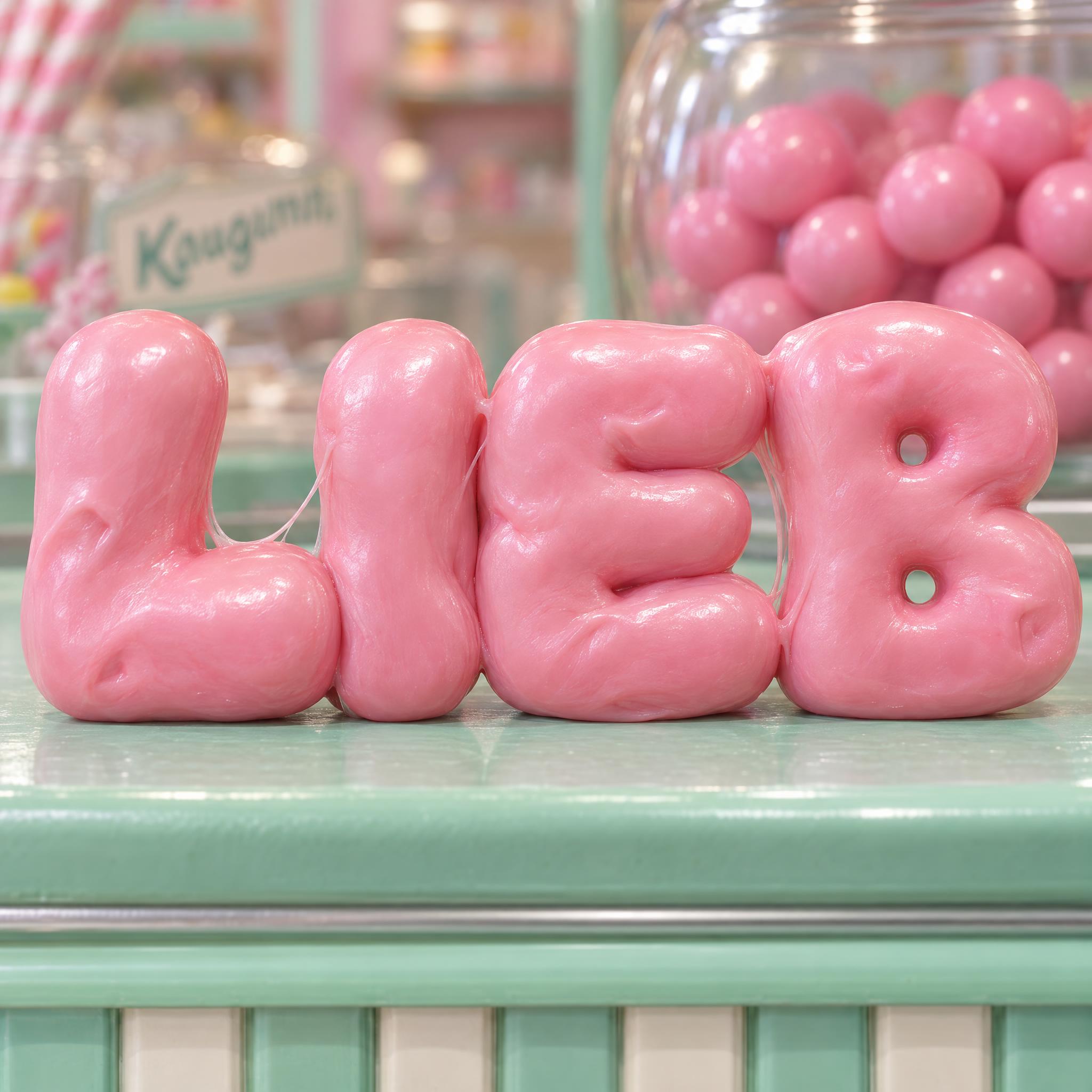 Bubblegum-Schrift KI-Schrift Beispielbild