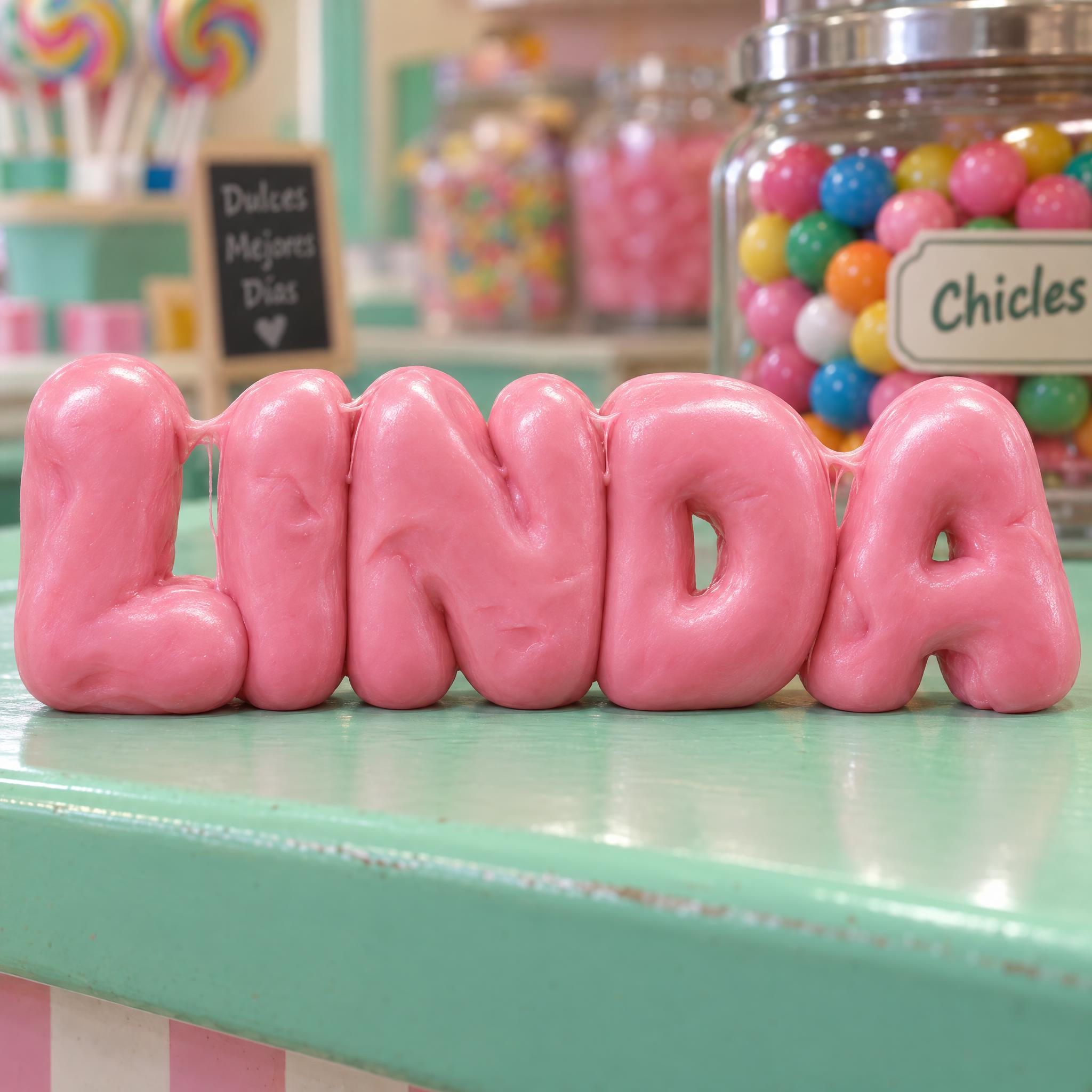 Imagen de ejemplo de la fuente de IA Letras de chicle