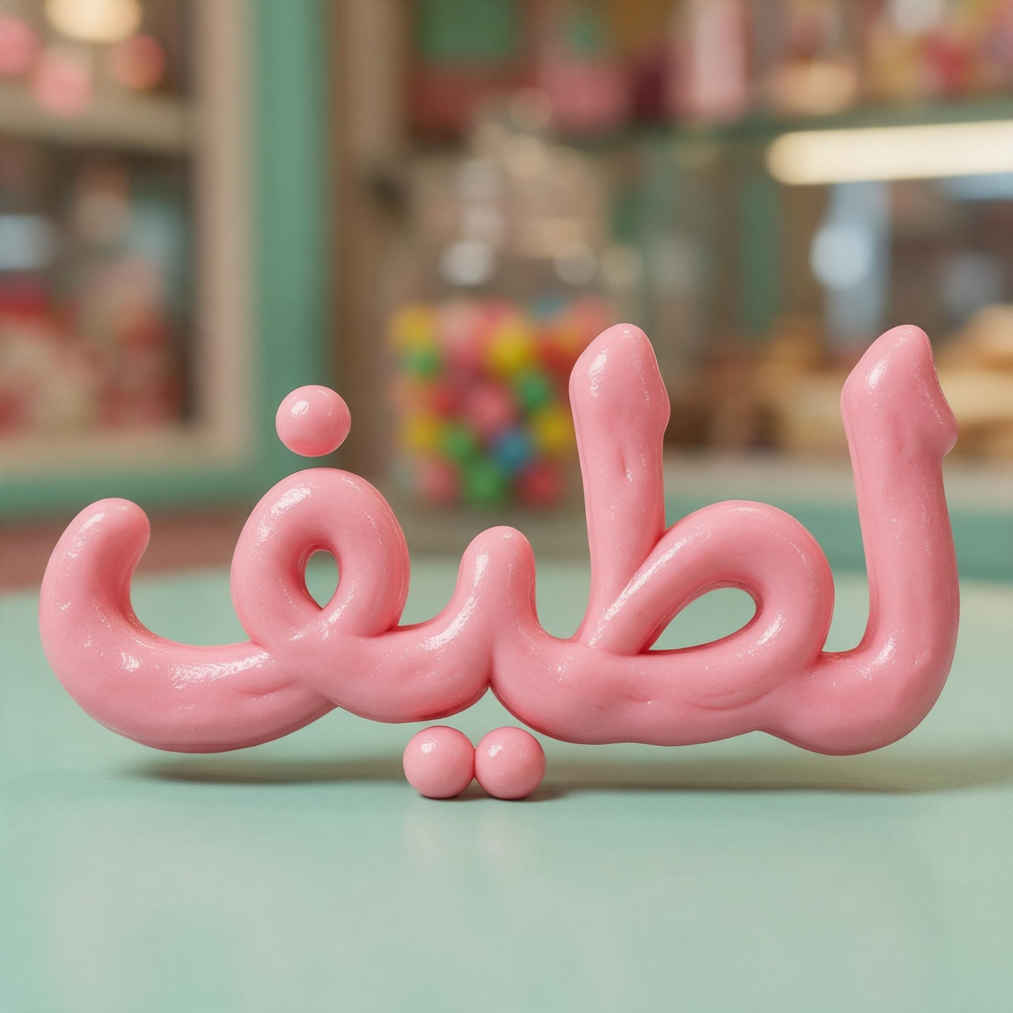 خط خط العلكة بالذكاء الاصطناعي من توليد Seedream: كلمة لطيف
