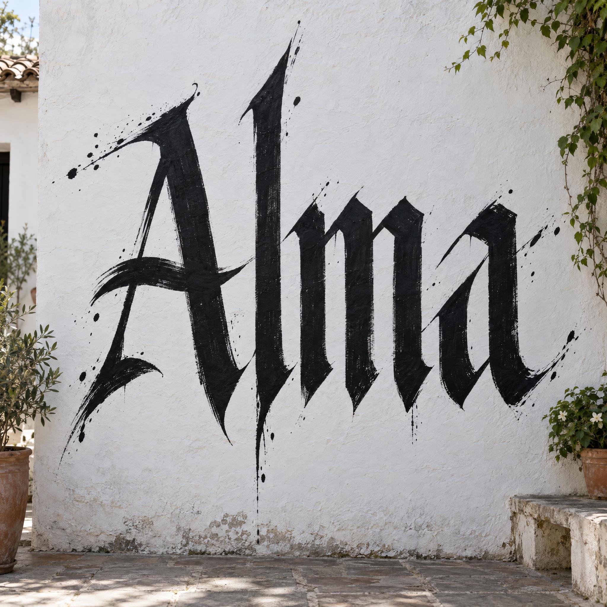 Imagen de ejemplo de la fuente de IA Calligraffiti