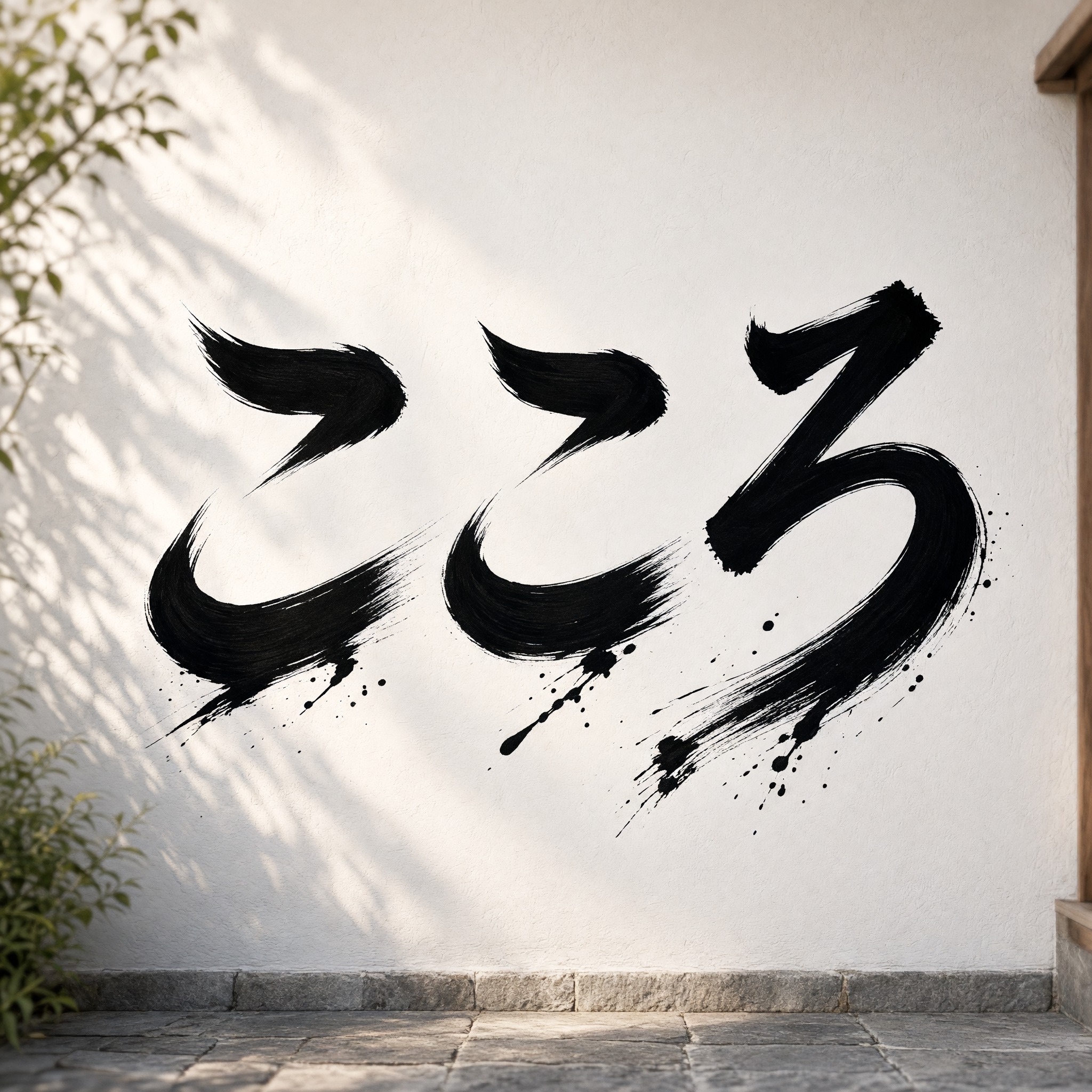 Grok Imagine で生成した カリグラフィティ AIフォント：文字「こころ」