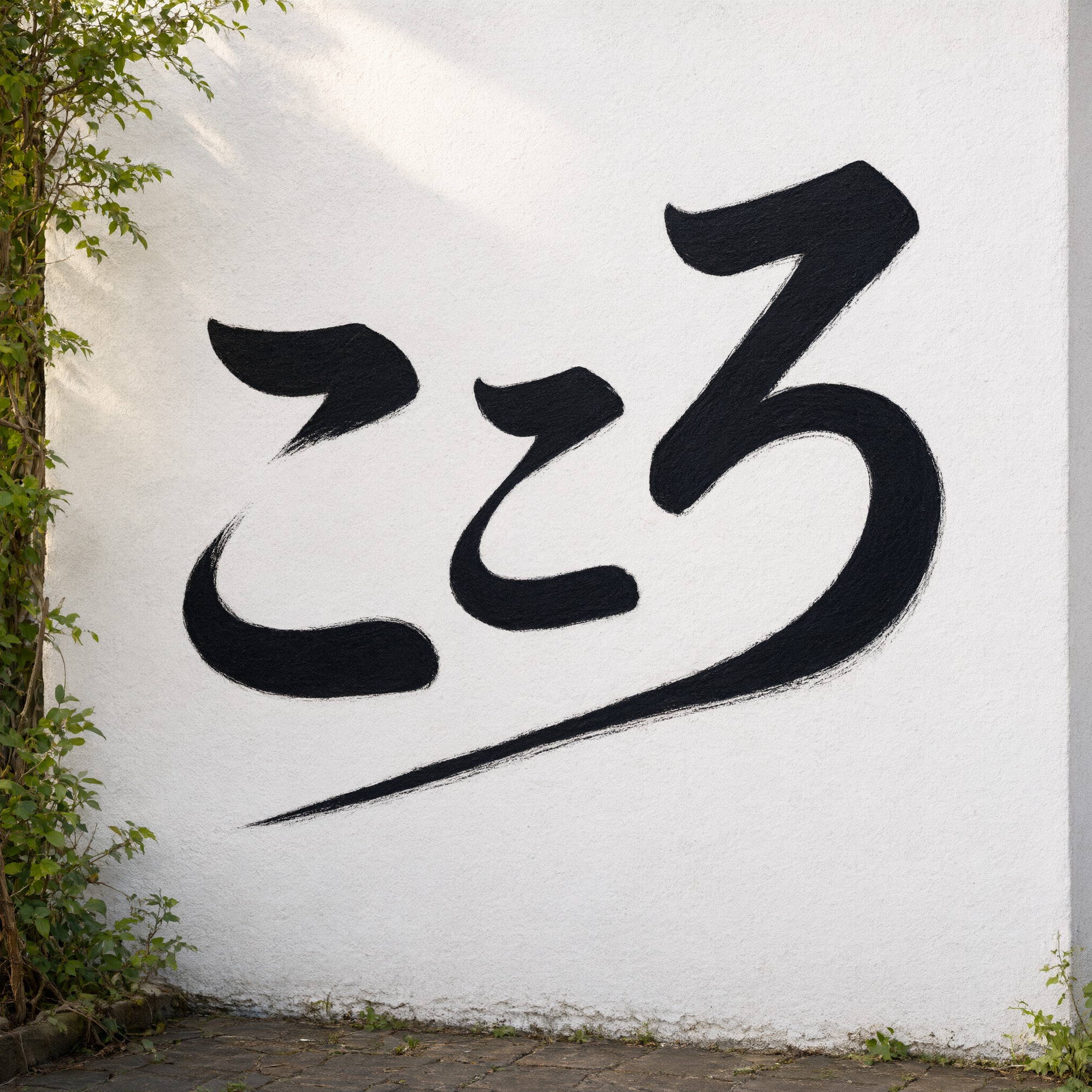 Qwen-Image で生成した カリグラフィティ AIフォント：文字「こころ」