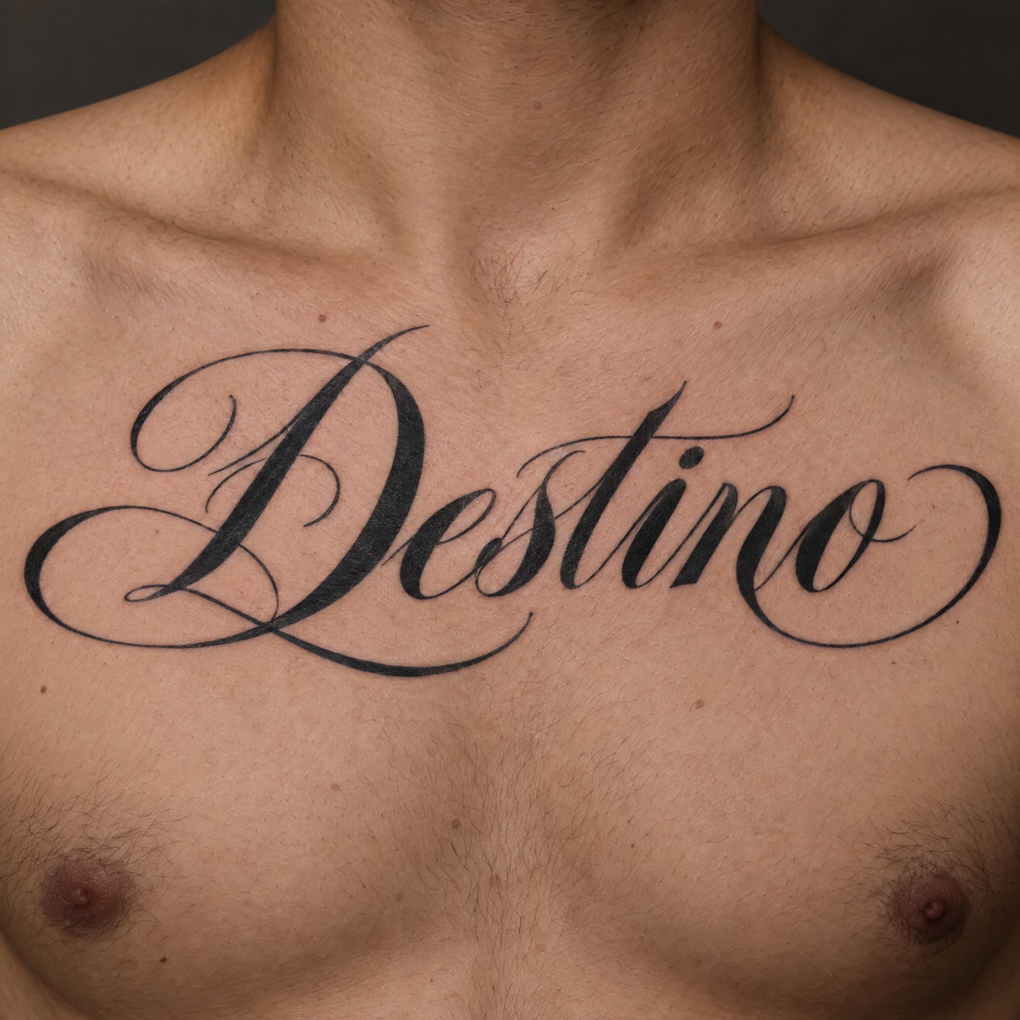 Imagen de ejemplo de la fuente de IA Caligrafía para tatuajes