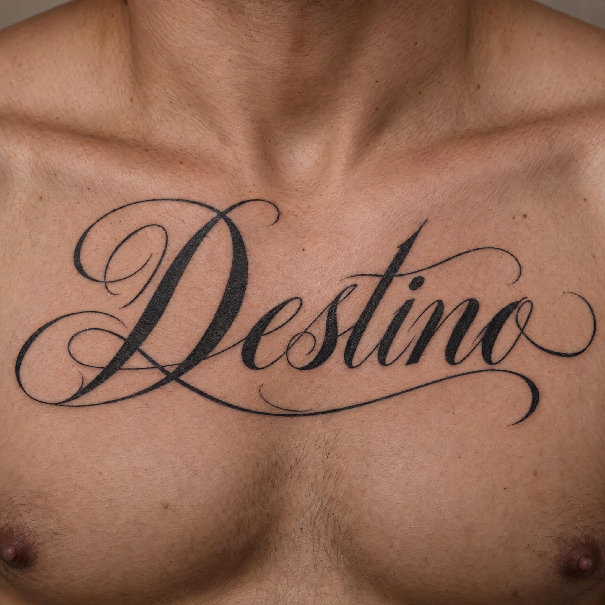Imagem de exemplo da fonte de IA Caligrafia para tatuagem