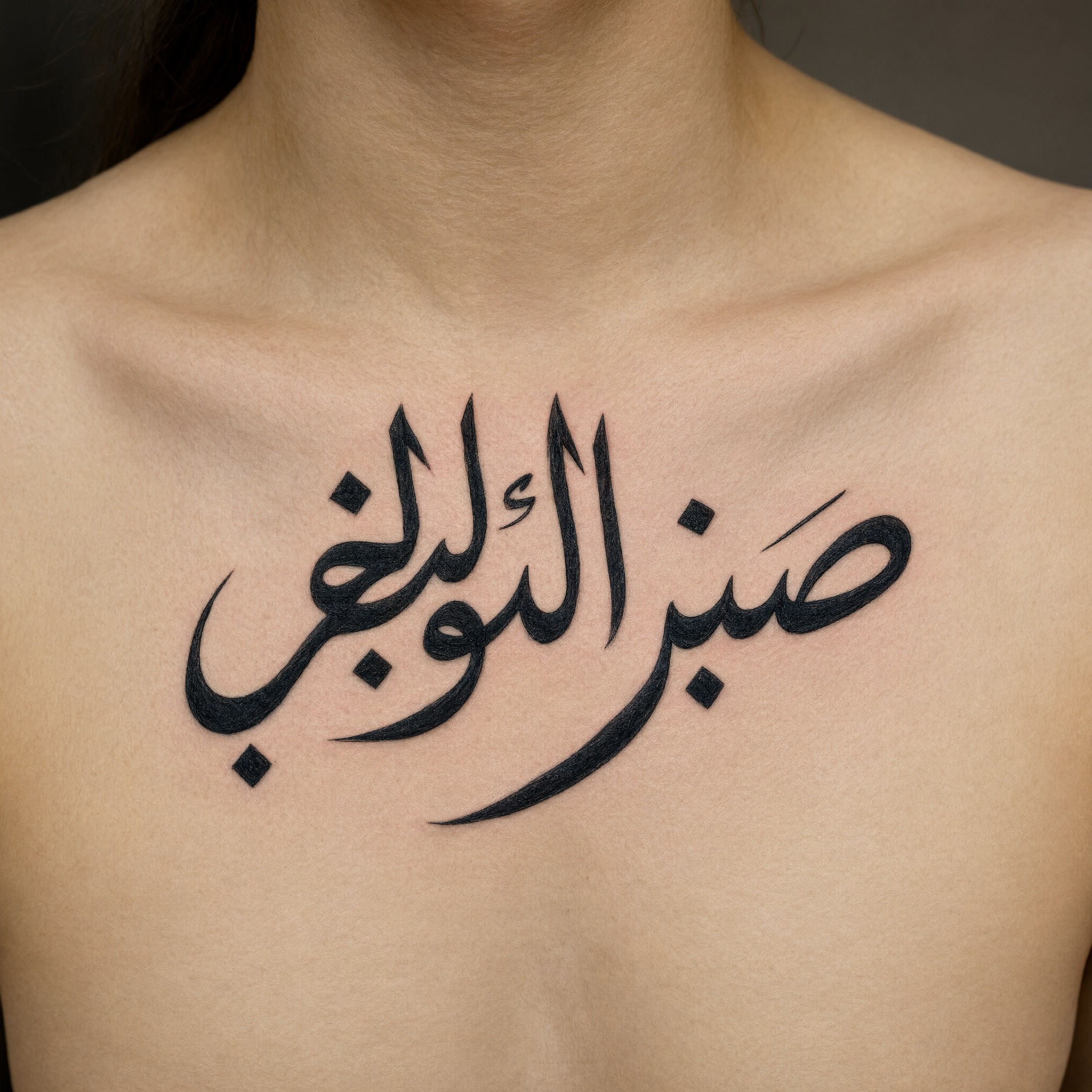 خط وشم كاليغرافي بالذكاء الاصطناعي من توليد Qwen-Image: كلمة صبر