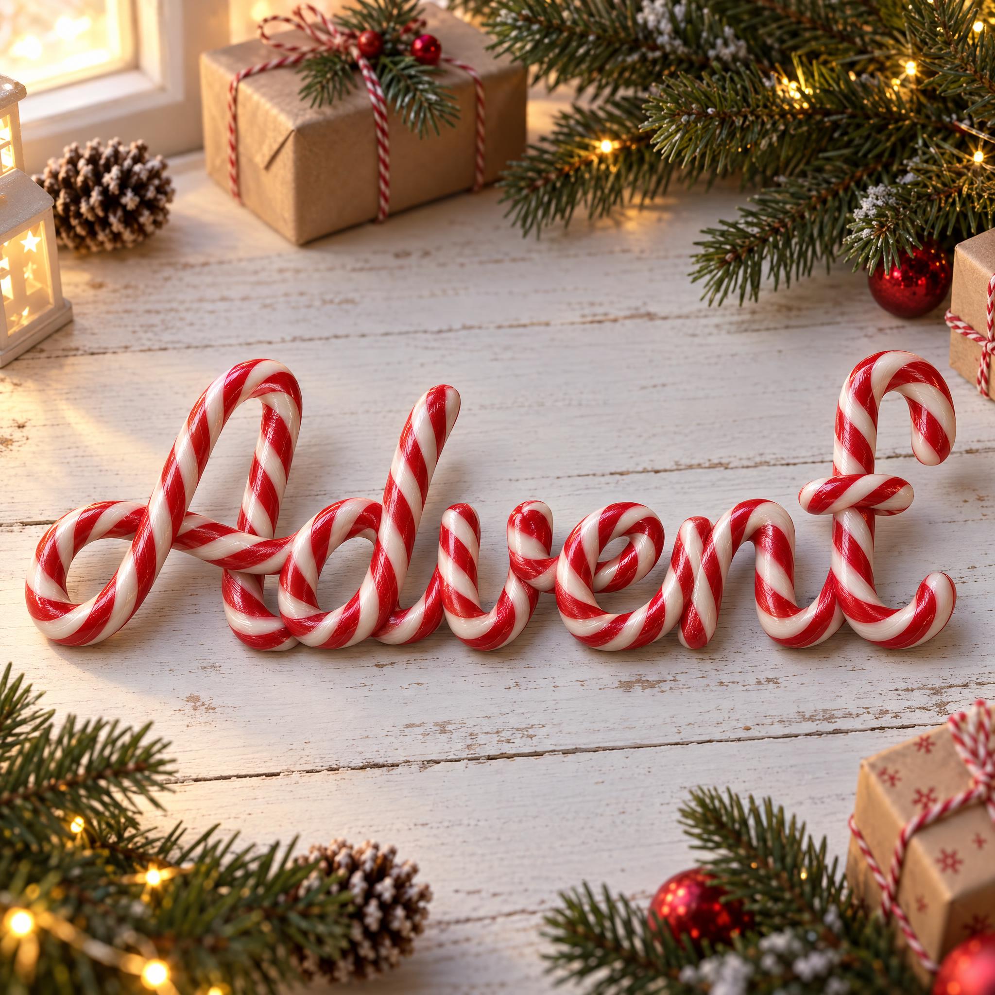 Zuckerstangen-Schrift KI-Schrift Beispielbild