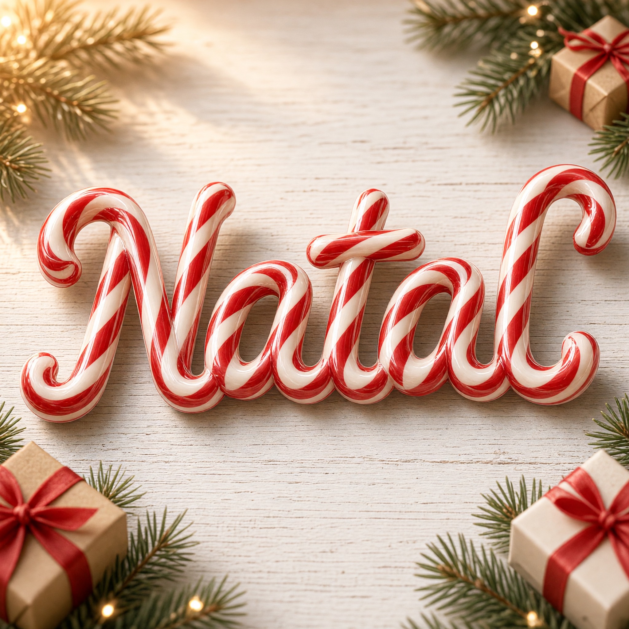 Fonte de IA Letras de bengala doce gerada no Grok Imagine: a palavra Natal