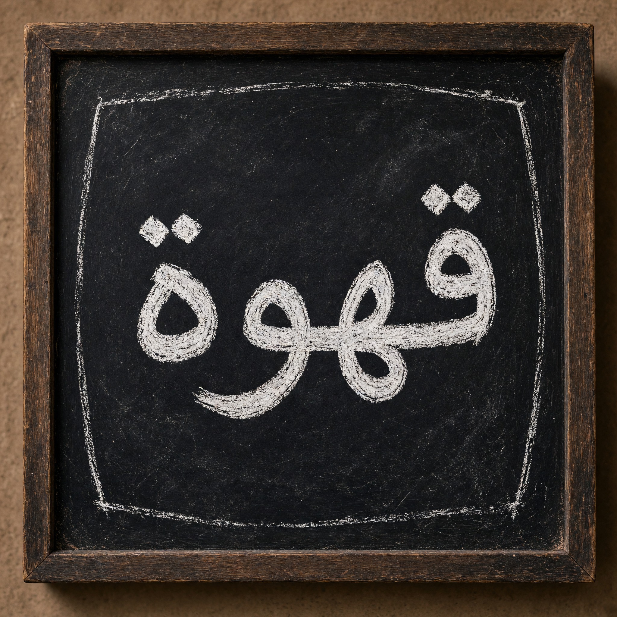 خط خط الطباشير بالذكاء الاصطناعي من توليد Grok Imagine: كلمة قهوة