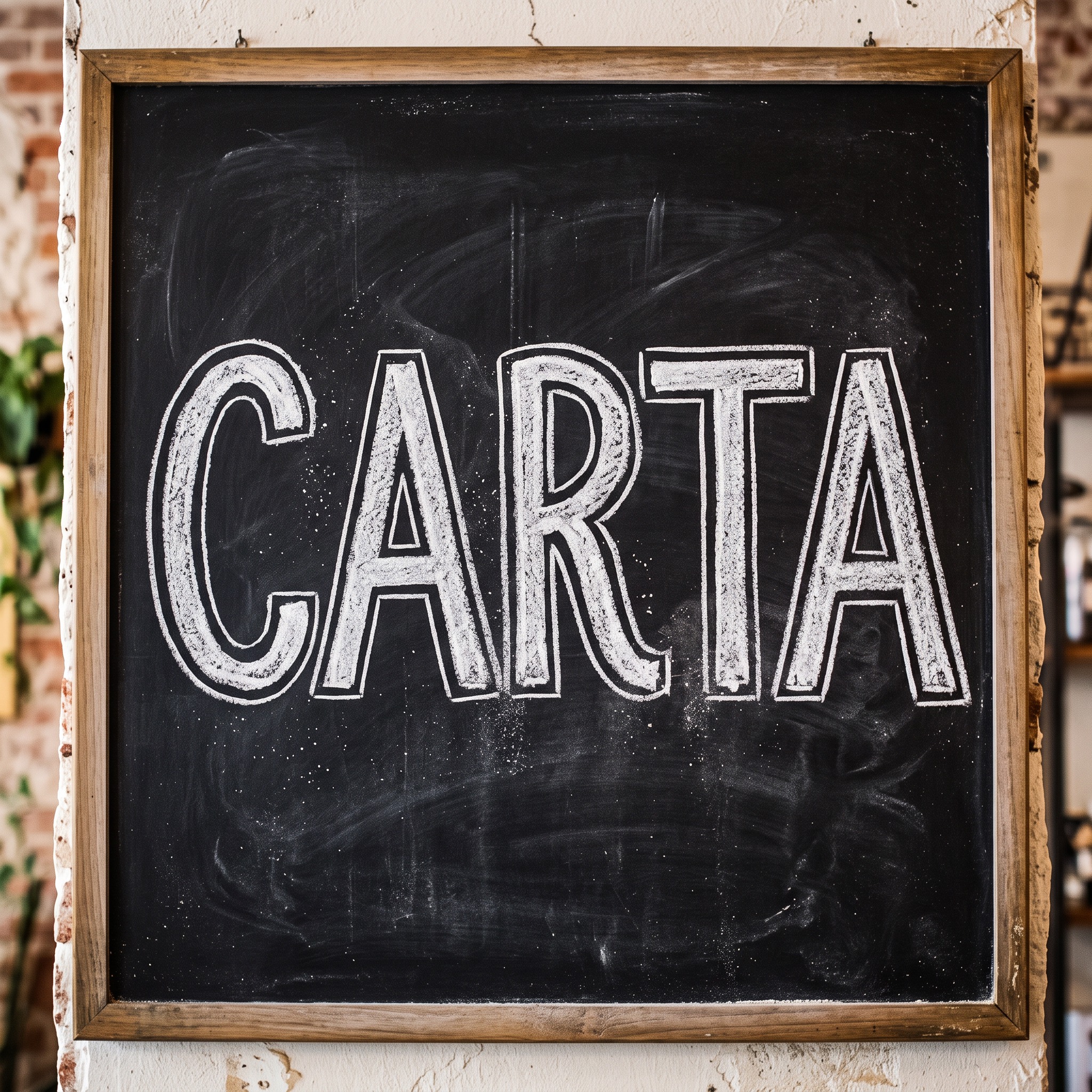 Fuente de IA Letra de tiza generada con Nano Banana: la palabra CARTA